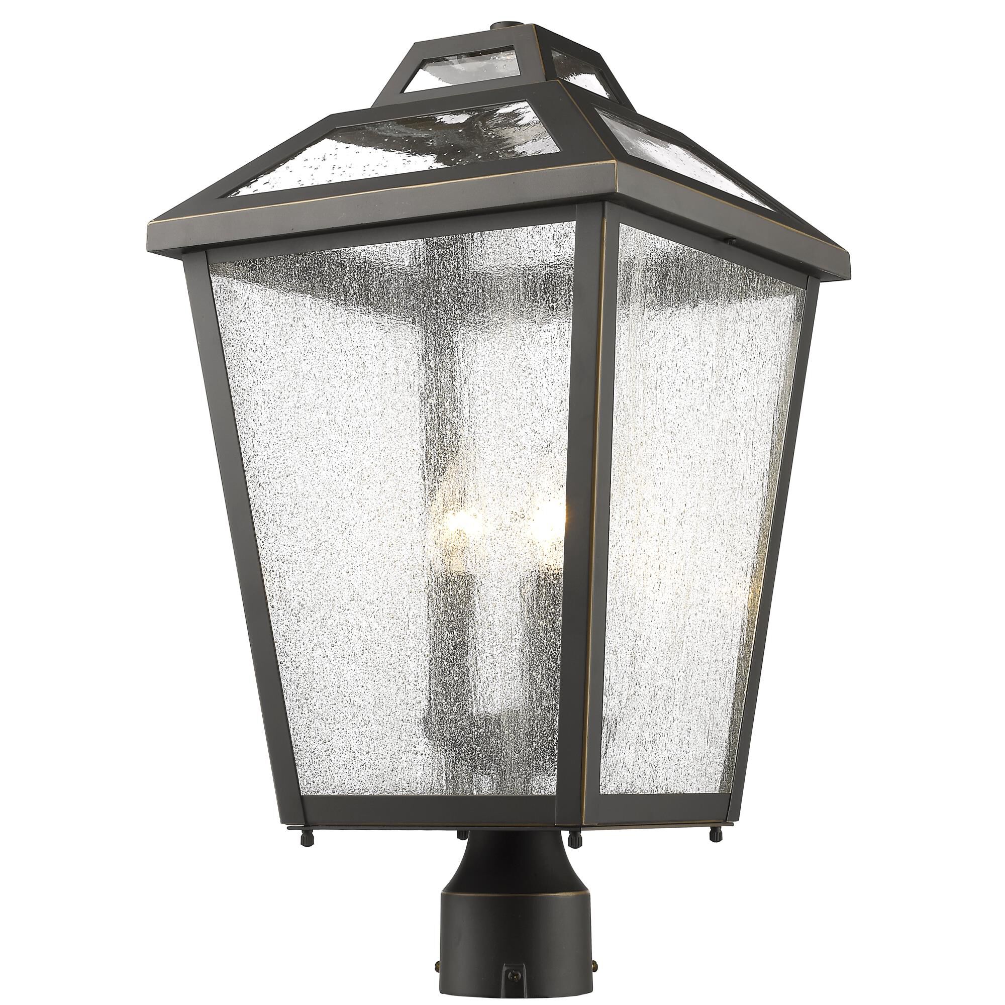 Shown in Oil Rubbed Bronze finish and Glass shade