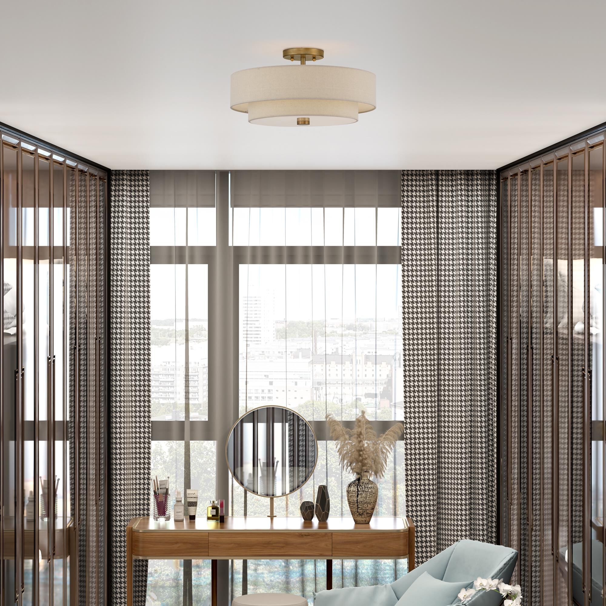 Bellingham 18 Inch Semi Flush Mount by Livex Lighting