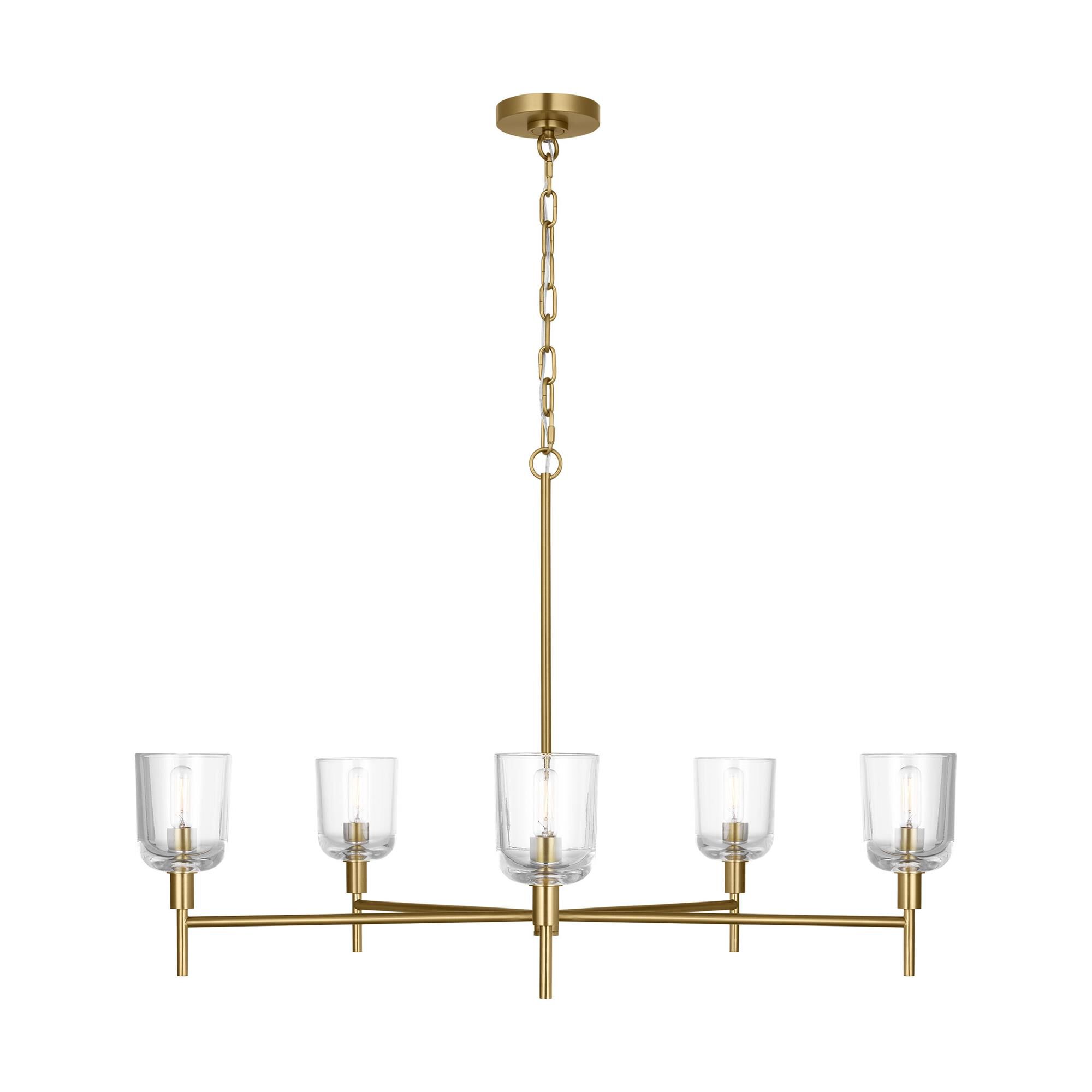 Shown in Burnished Brass finish and Clear glass