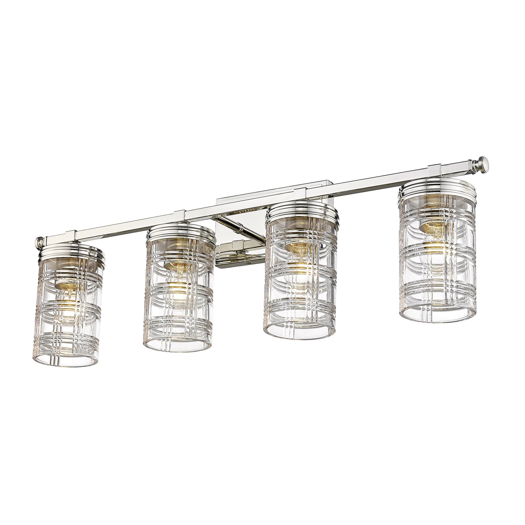 Shown in Polished Nickel finish and Clear glass