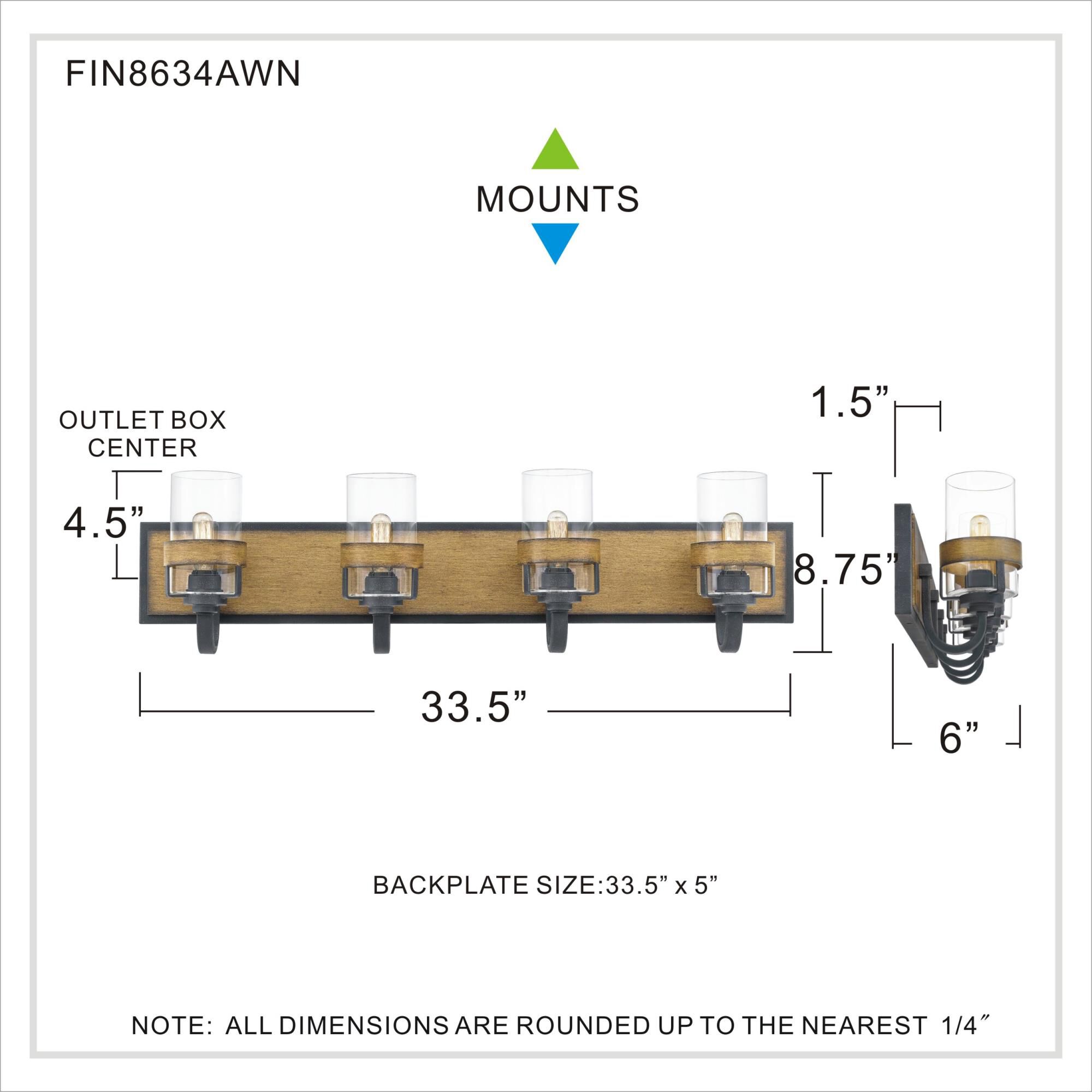 33 Inch 4 Light Bath Vanity Light by Quoizel