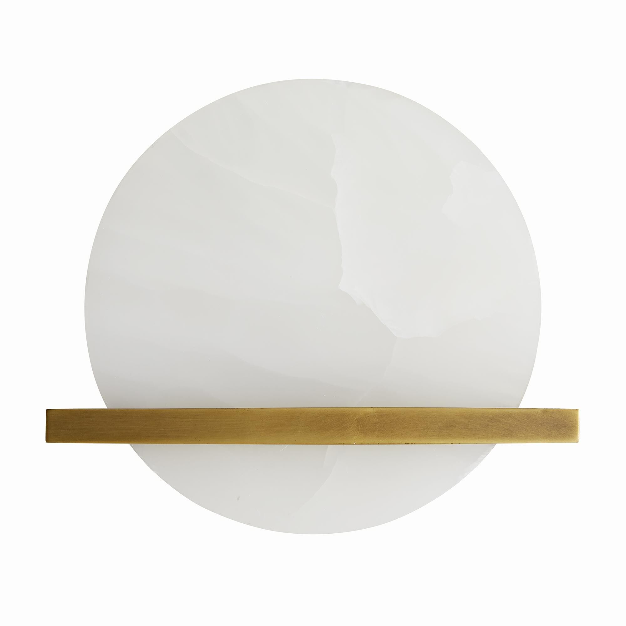 Shown in Antique Brass finish and White Onyx shade
