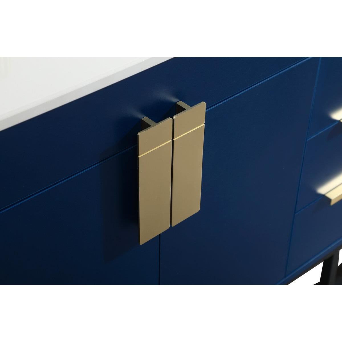 Shown in Blue finish and Without Backsplash accent