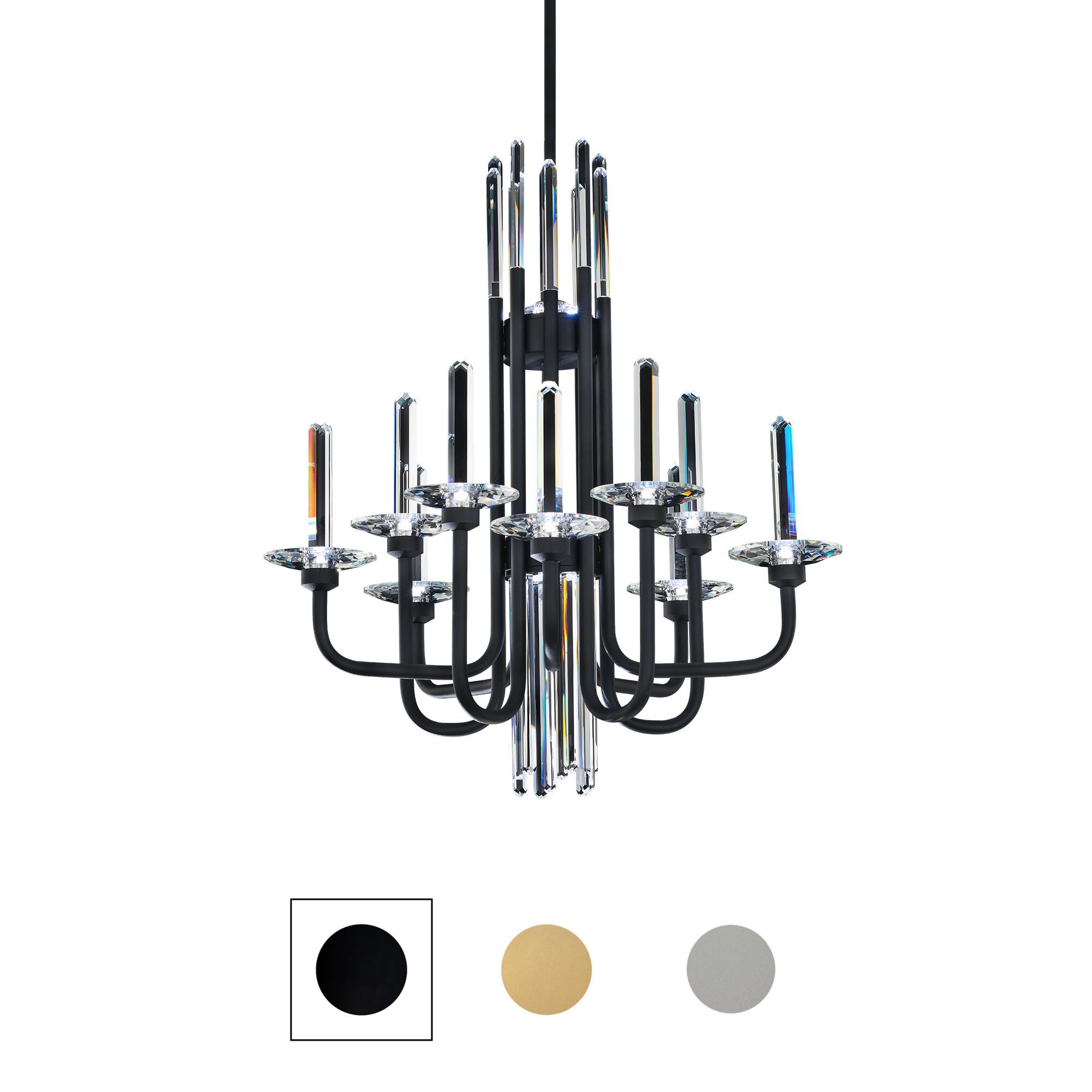 Shown in Soft Gold finish and Clear Optic crystal