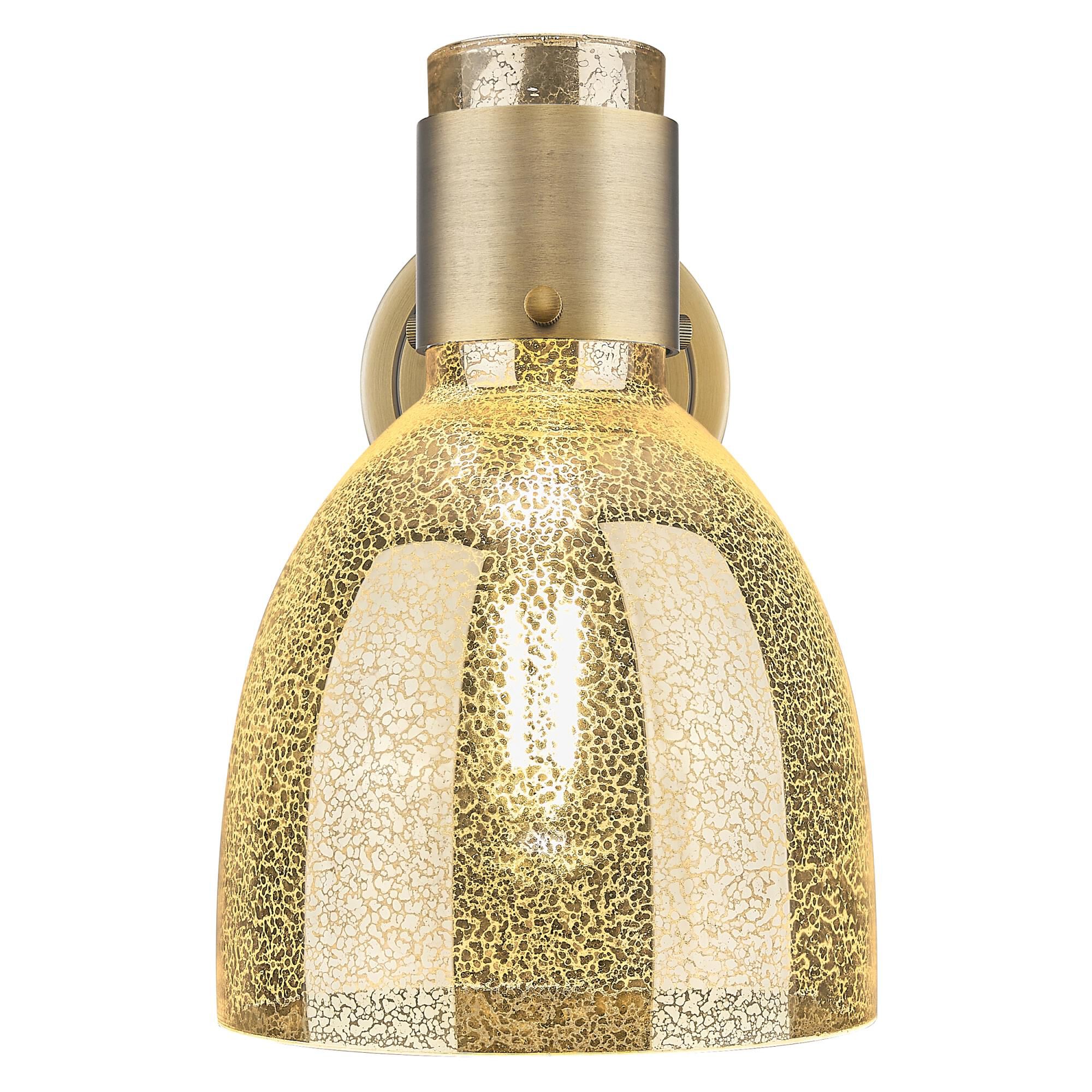 Shown in Brushed Brass finish and Mercury glass