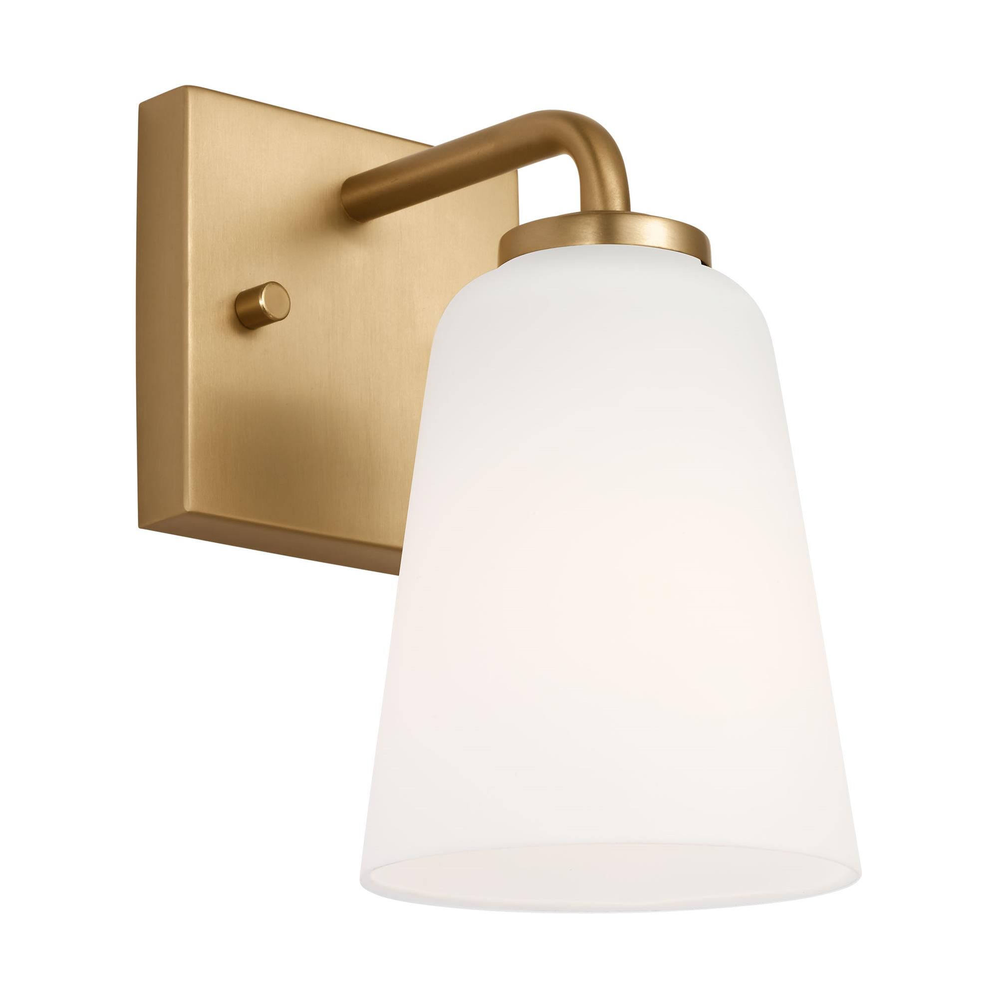 Shown in Satin Brass finish and Etched Painted White Inside glass