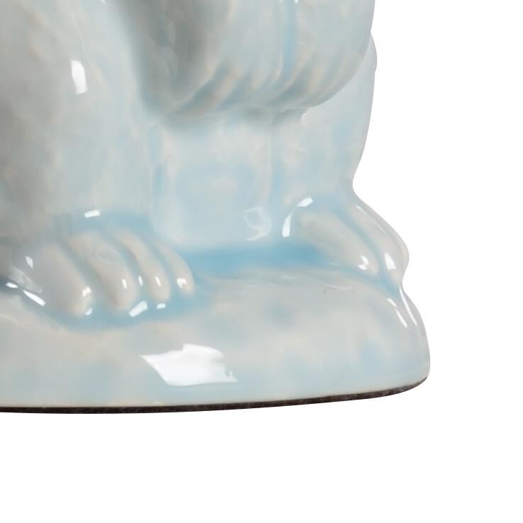 Shown in Light Blue Glaze finish and Bone Linen shade