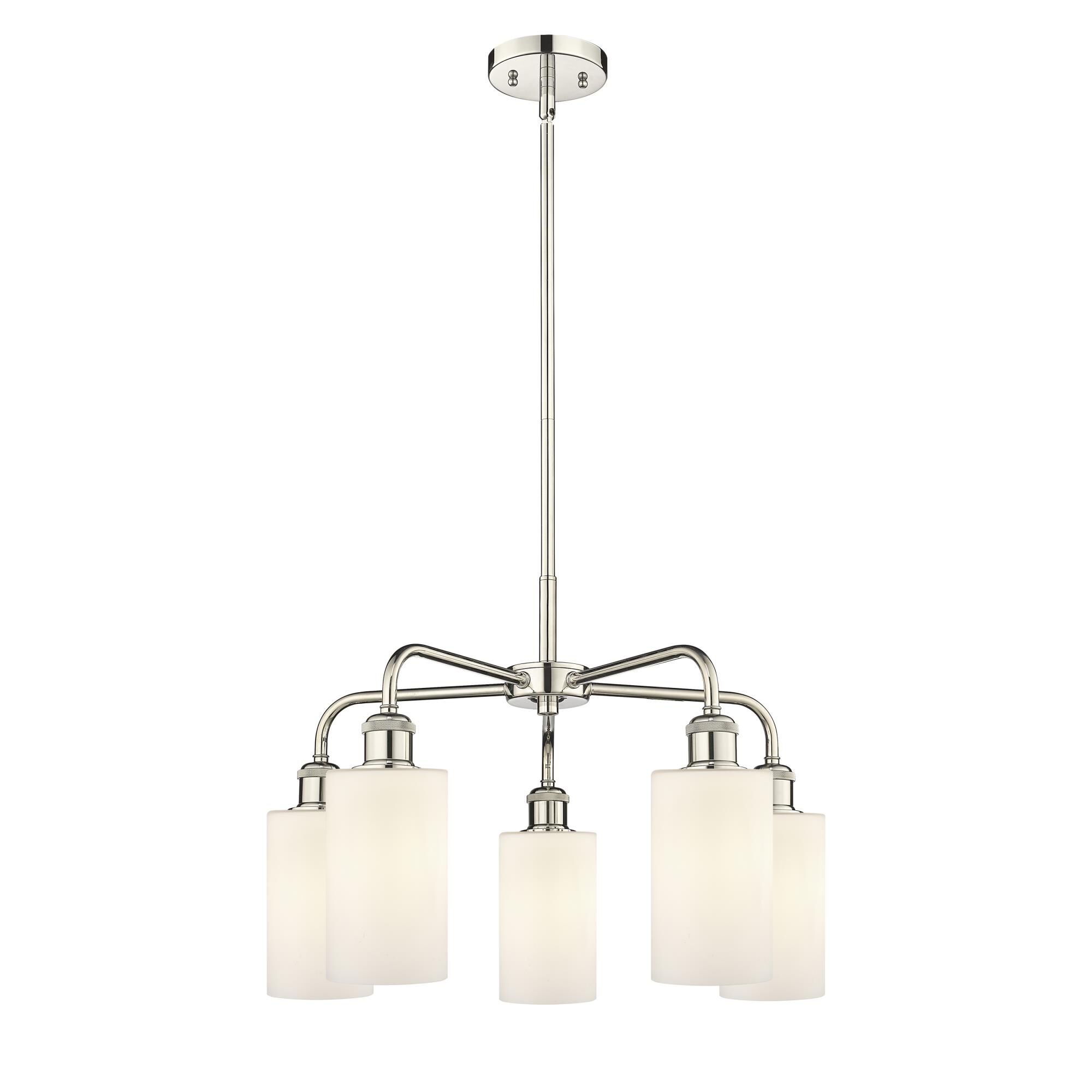 Shown in Polished Nickel finish and Matte White glass