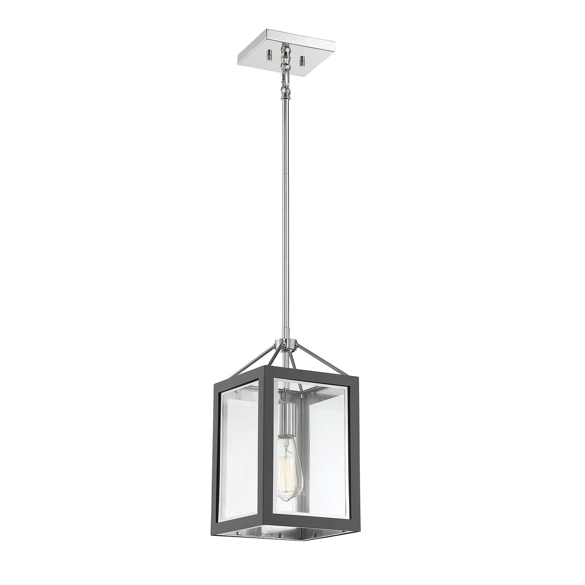Shown in Gray With Polished Nickel Accents finish and Clear glass