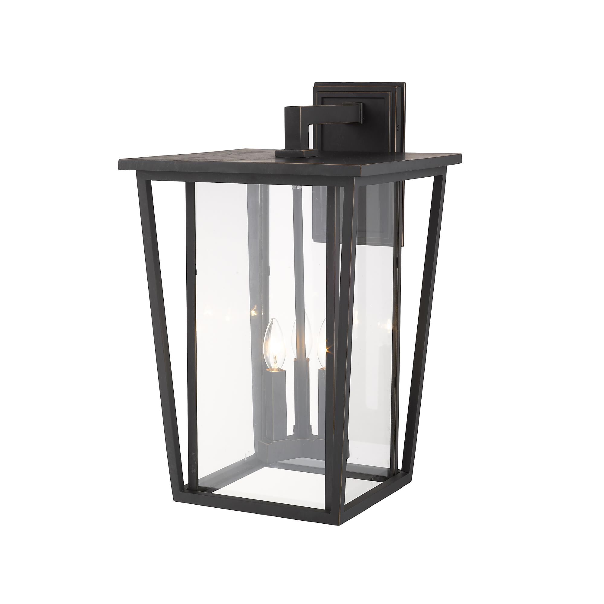 Shown in Oil Rubbed Bronze finish and Glass shade