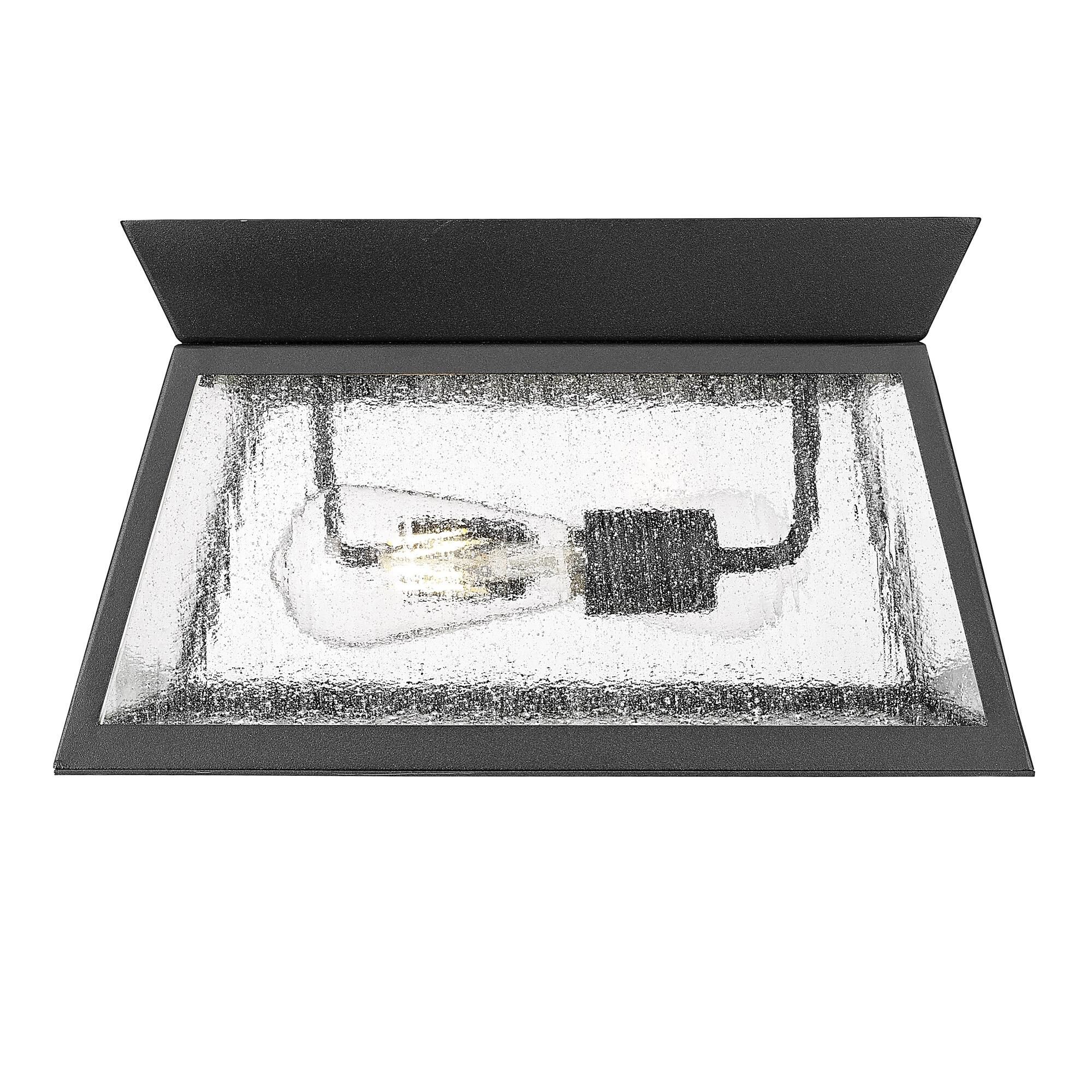 Shown in Black finish and Glass shade