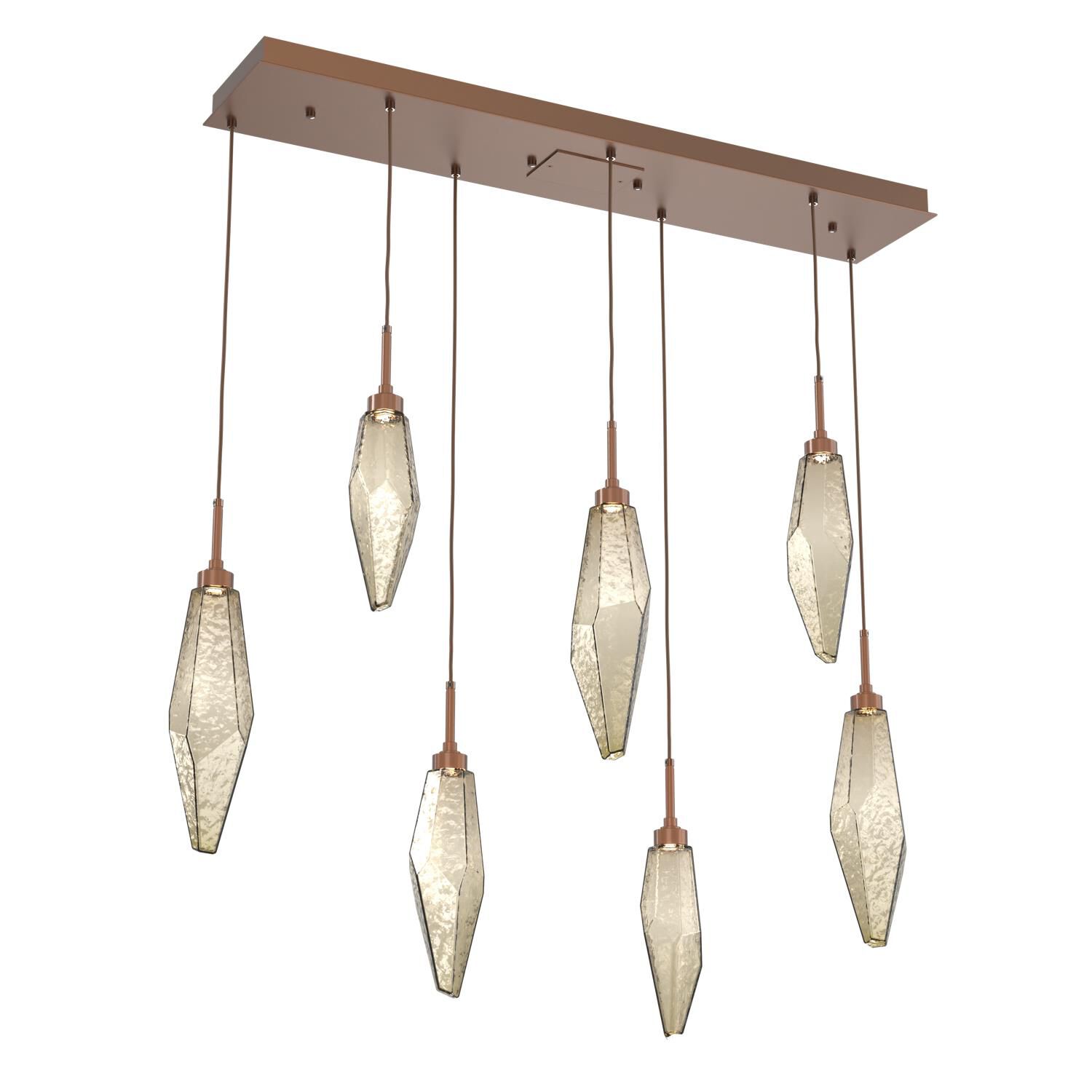 Rock Crystal 44 Inch 7 Light LED Linear Suspension Light by Hammerton Studio