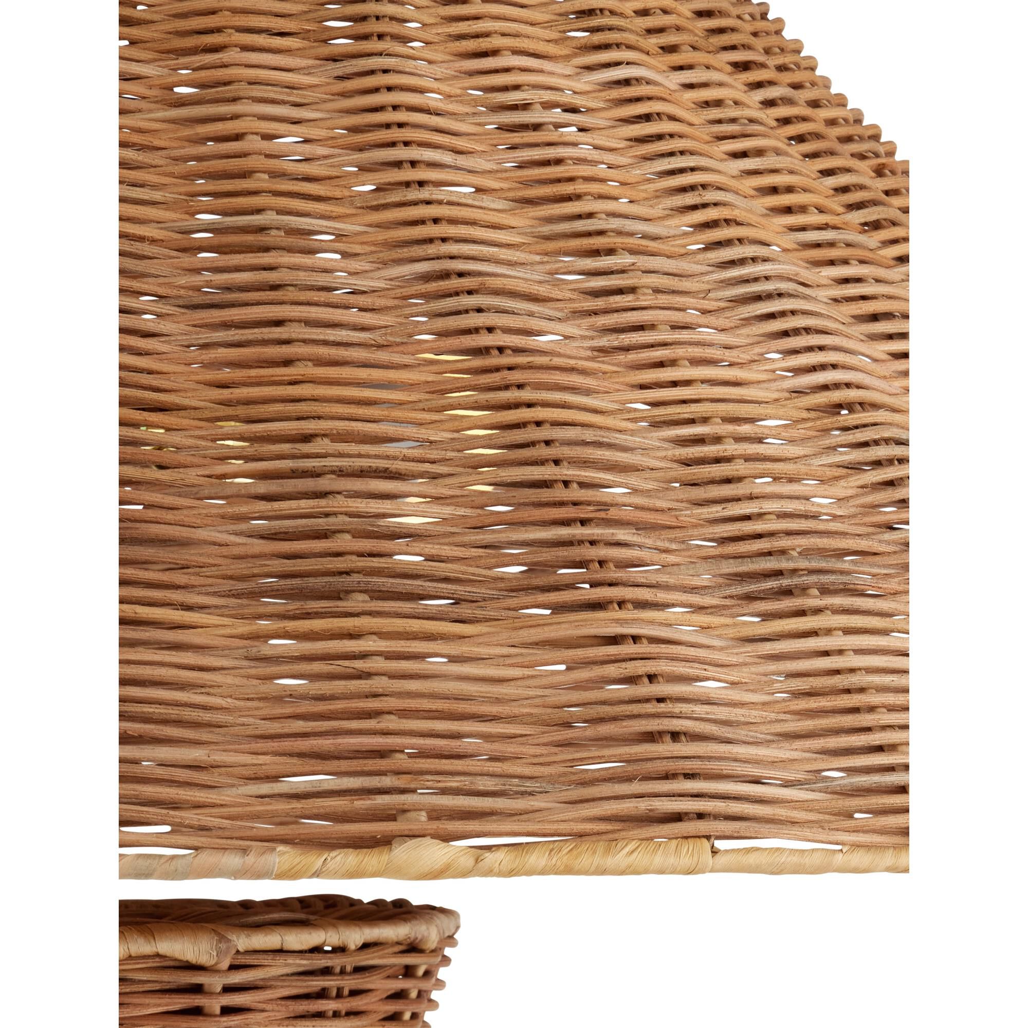 Shown in Natural finish and Natural Rattan shade