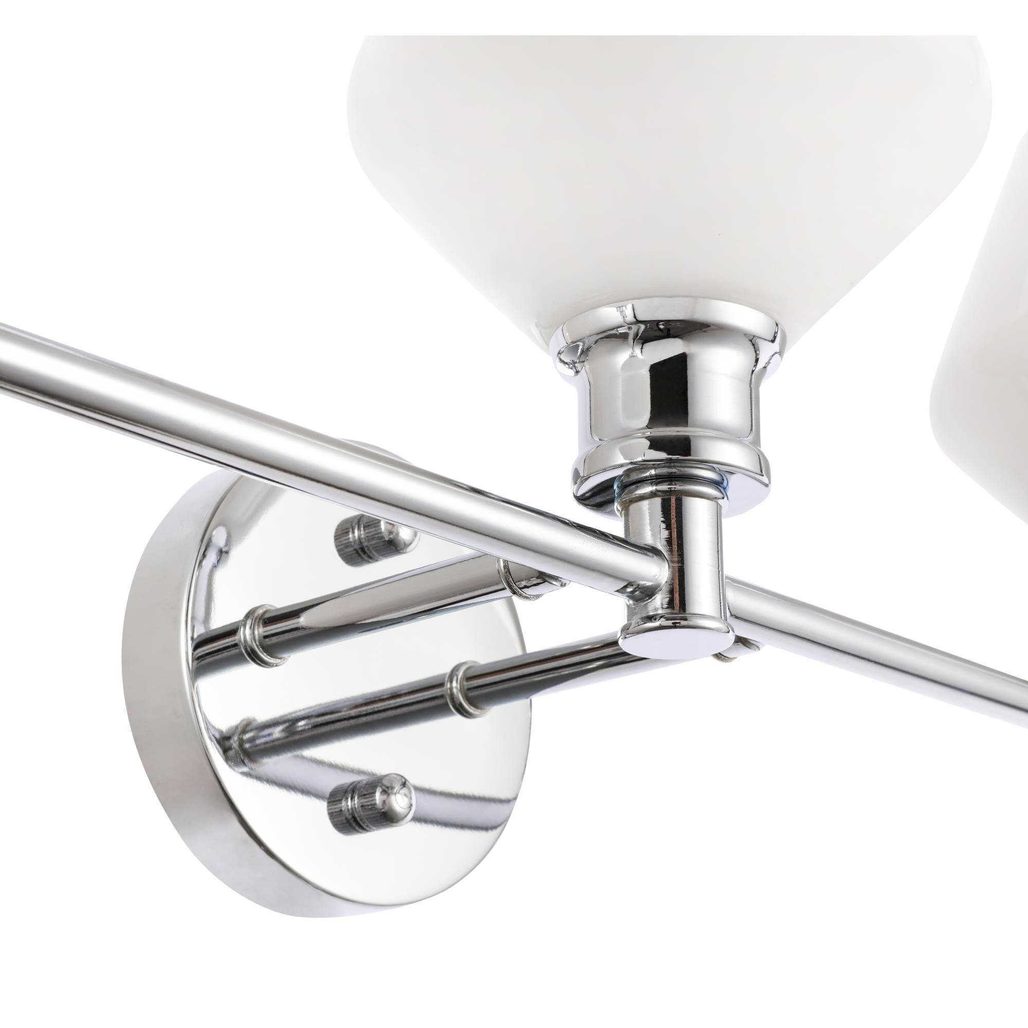 Shown in Chrome finish and Frosted White  glass