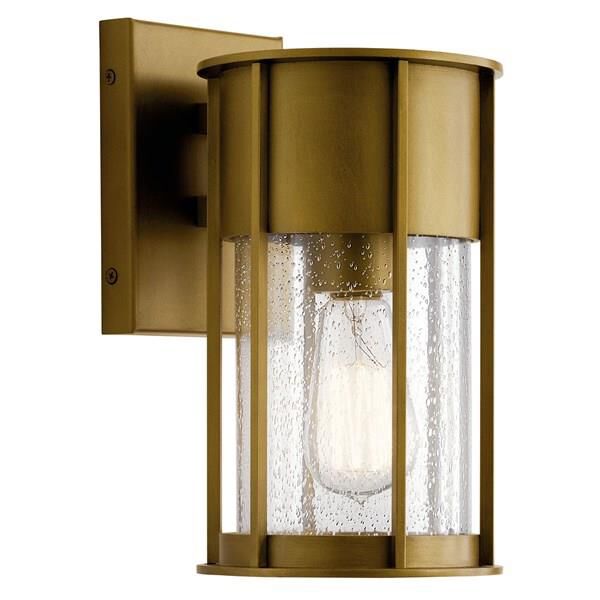 Shown in Natural Brass finish and Clear Seeded glass