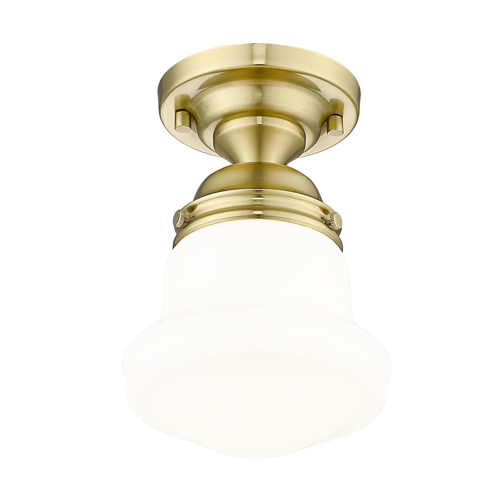 Shown in Luxe Gold finish and Matte Opal glass and Matte Opal shade