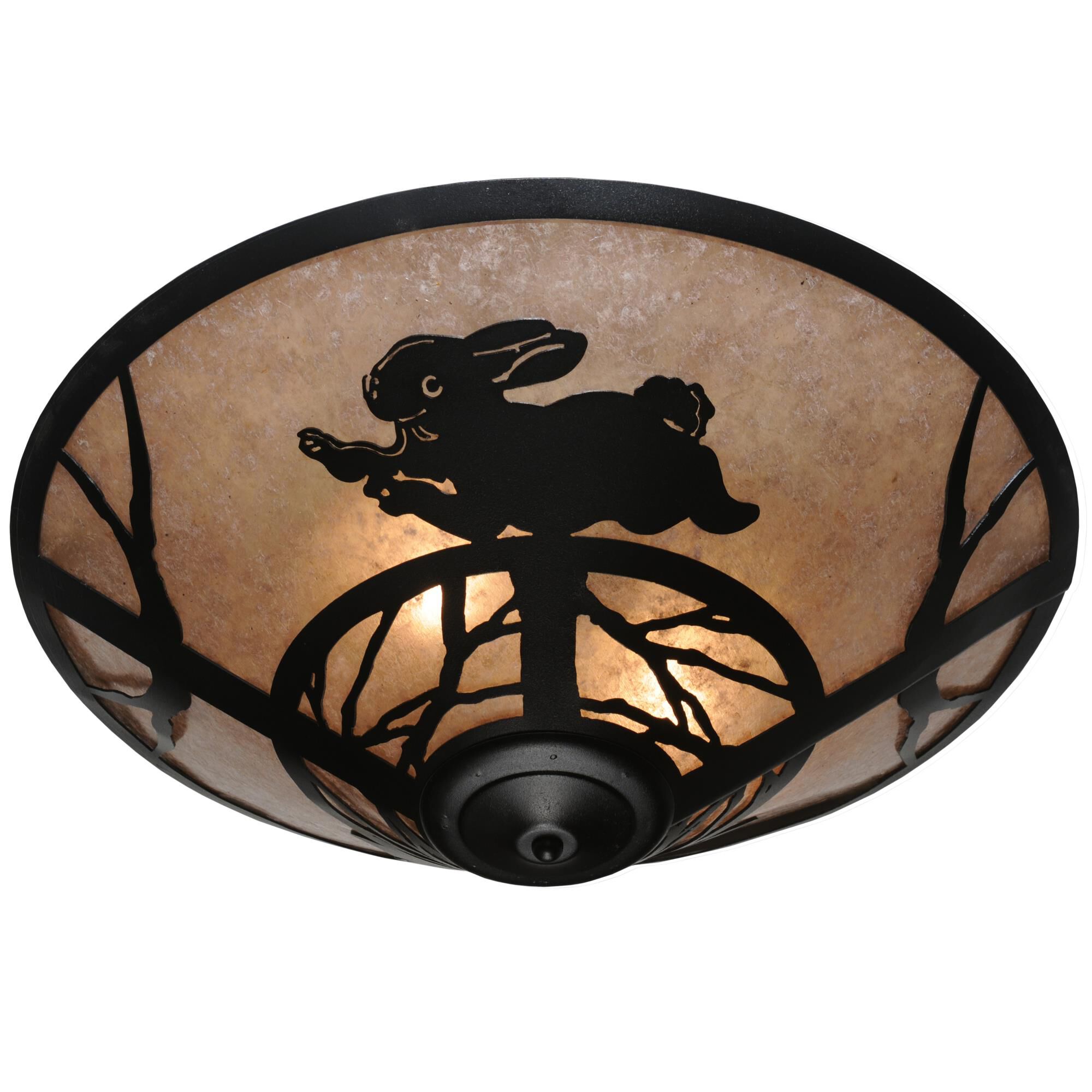 Rabbit On The Loose 22 Inch 3 Light Flush Mount by Meyda Lighting