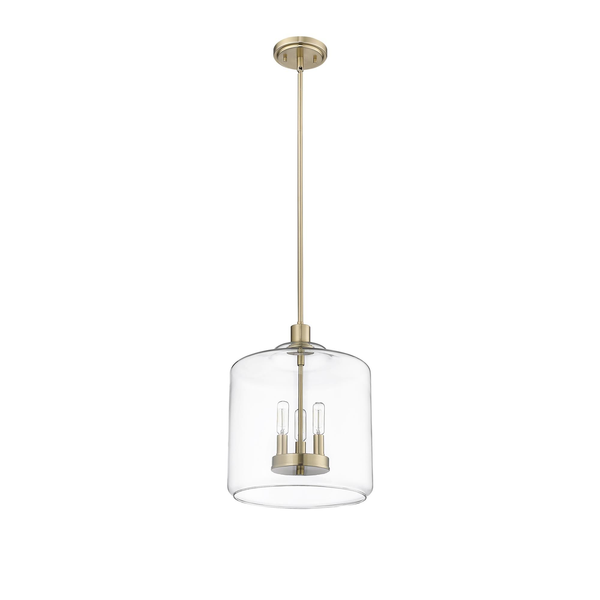 Shown in Modern Gold finish and Clear glass