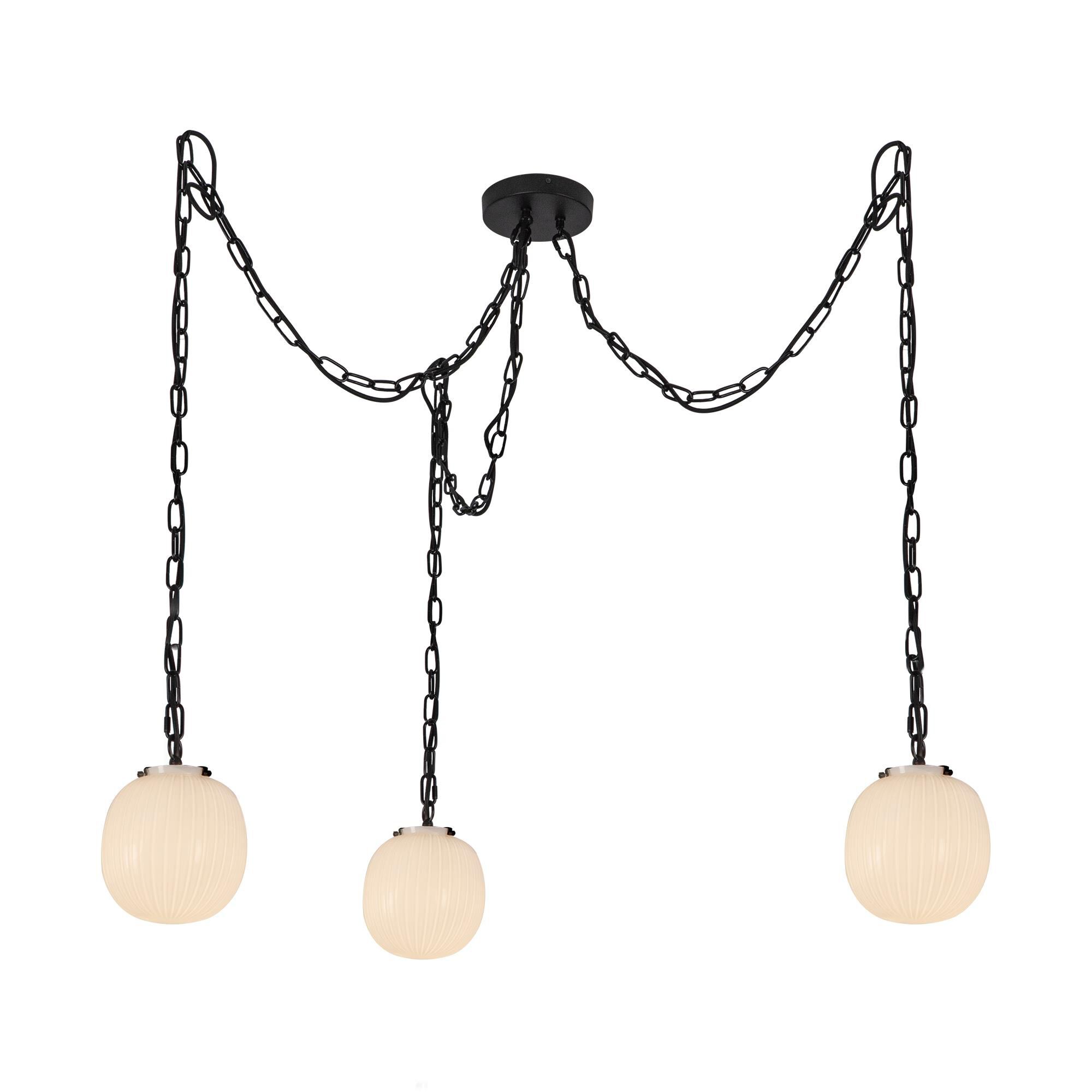 Shown in Matte Black finish and Glossy Ribbed Opal glass