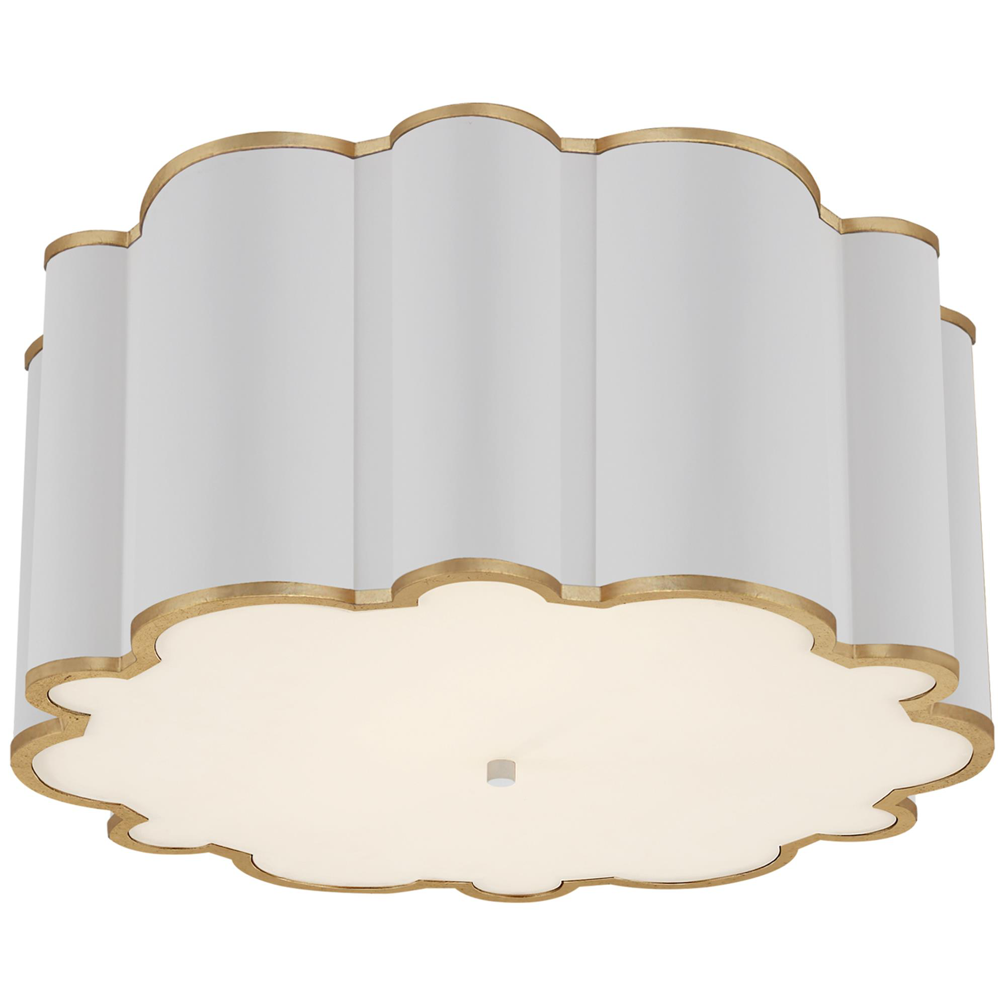 Shown in White With Gild finish and Frosted Acrylic glass
