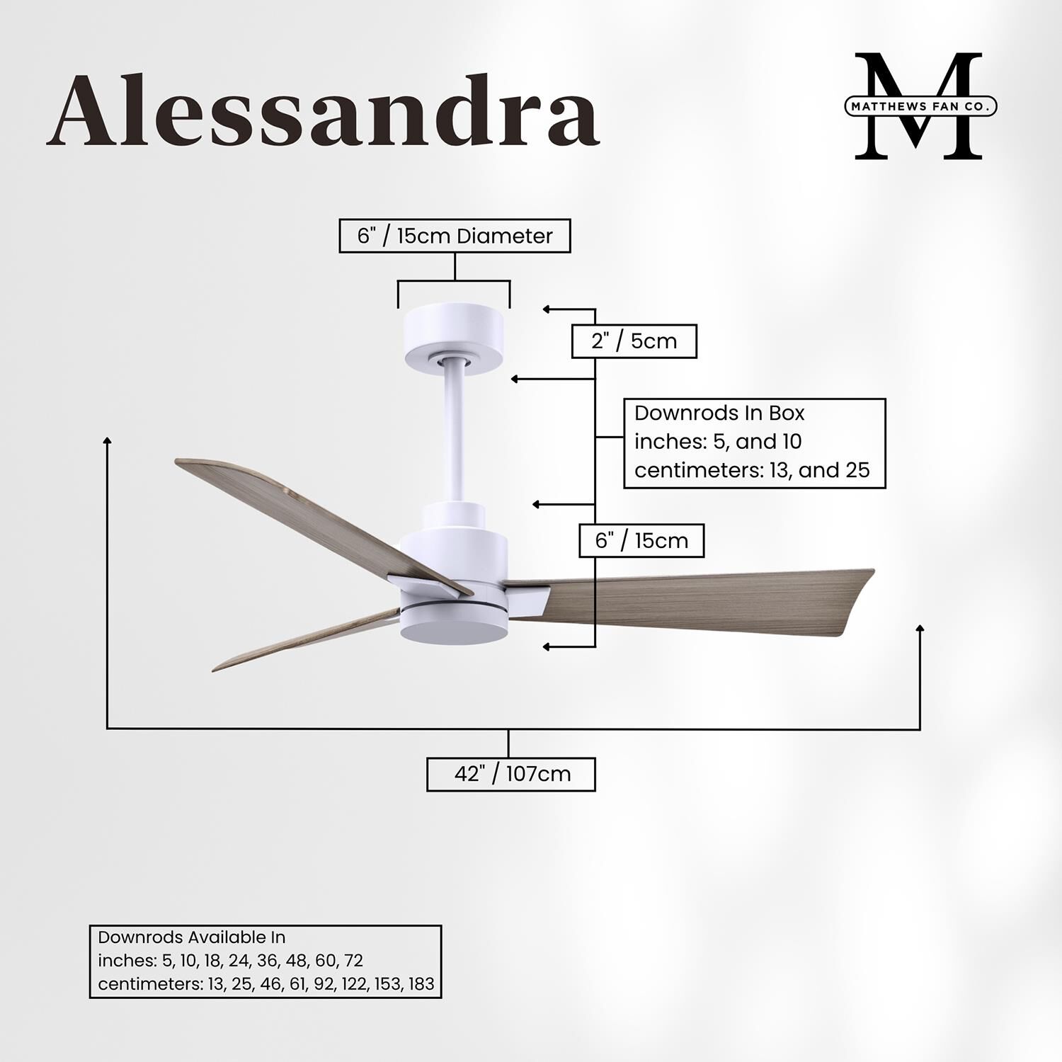 Alessandra 42 Inch Ceiling Fan by Matthews Fan Company