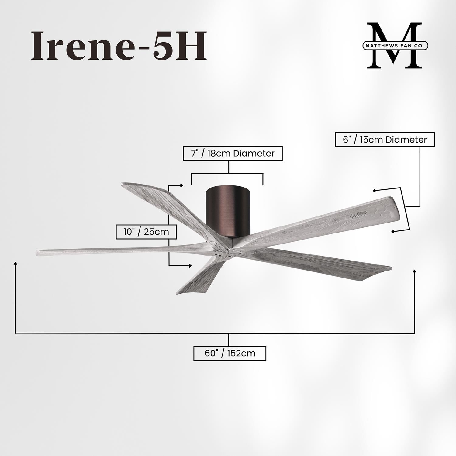 Irene 60 Inch Flush Mount Fan by Matthews Fan Company