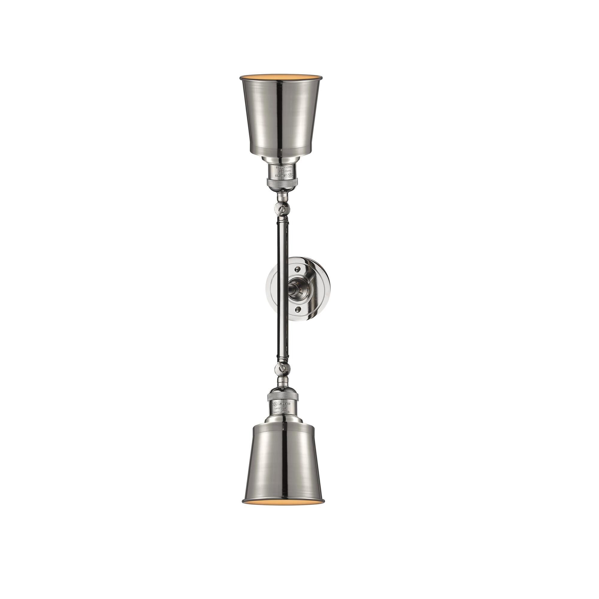 Shown in Polished Nickel finish and Polished Nickel shade