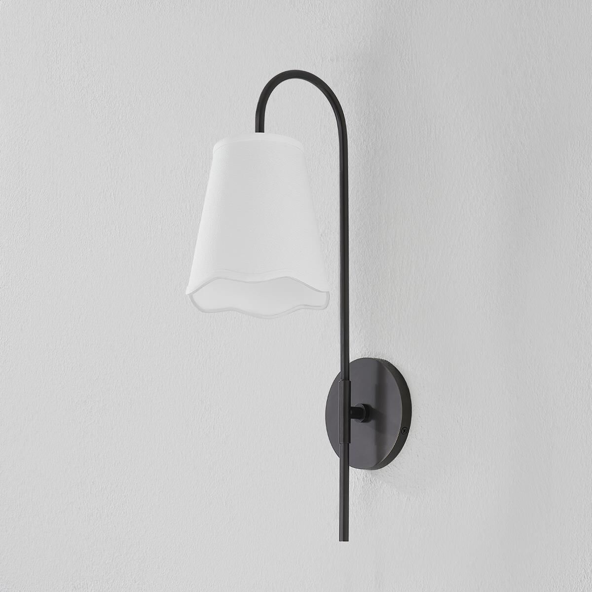 Shown in Old Bronze finish and White Linen shade