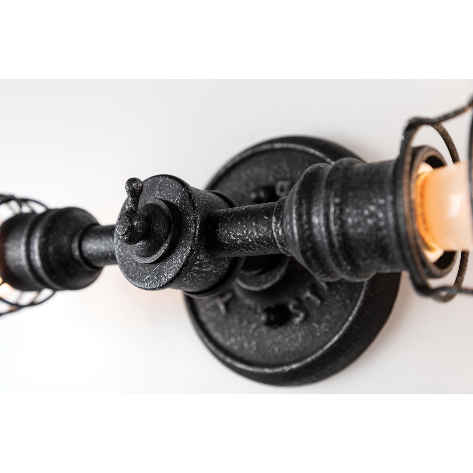 Shown in Old Silver finish and Old Silver glass and Hand-Worked Iron shade