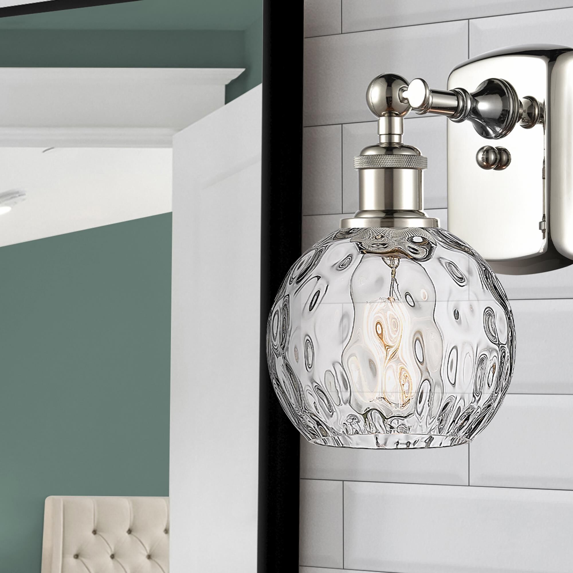 Shown in Polished Nickel finish and Clear glass