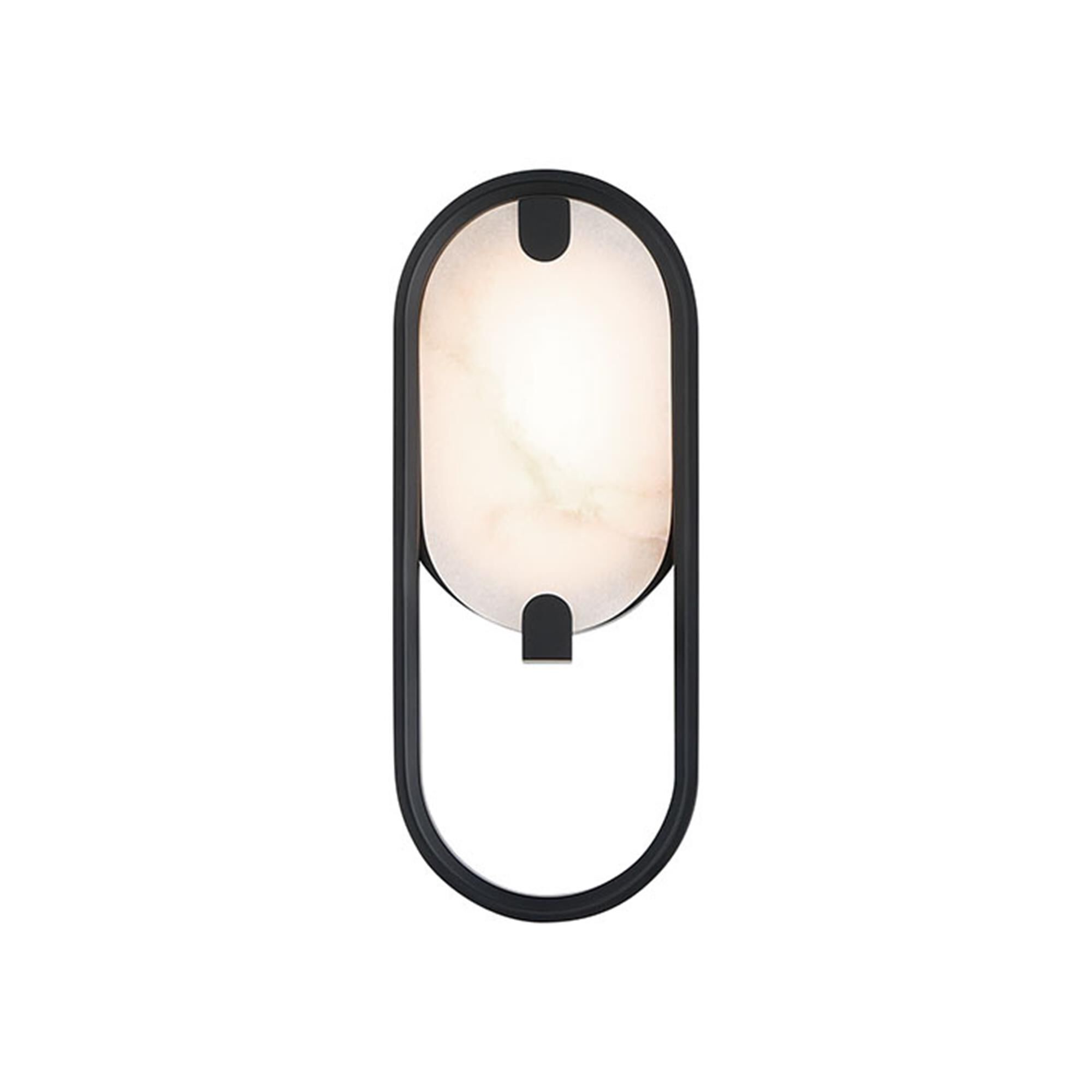 Shown in Black finish and Alabaster glass