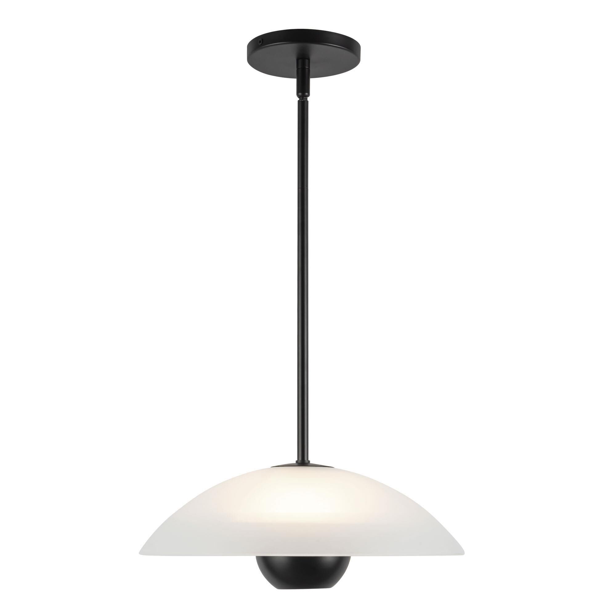Shown in Black finish and Matte Opal Glass shade