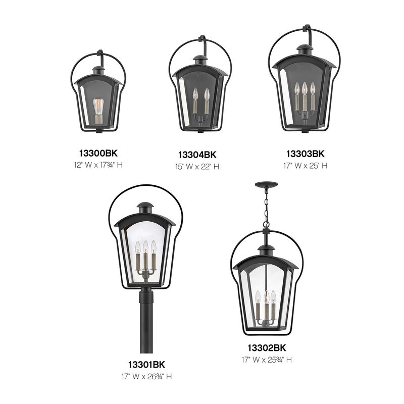 Yale 25 Inch Tall 3 Light Outdoor Hanging Lantern by Hinkley Lighting