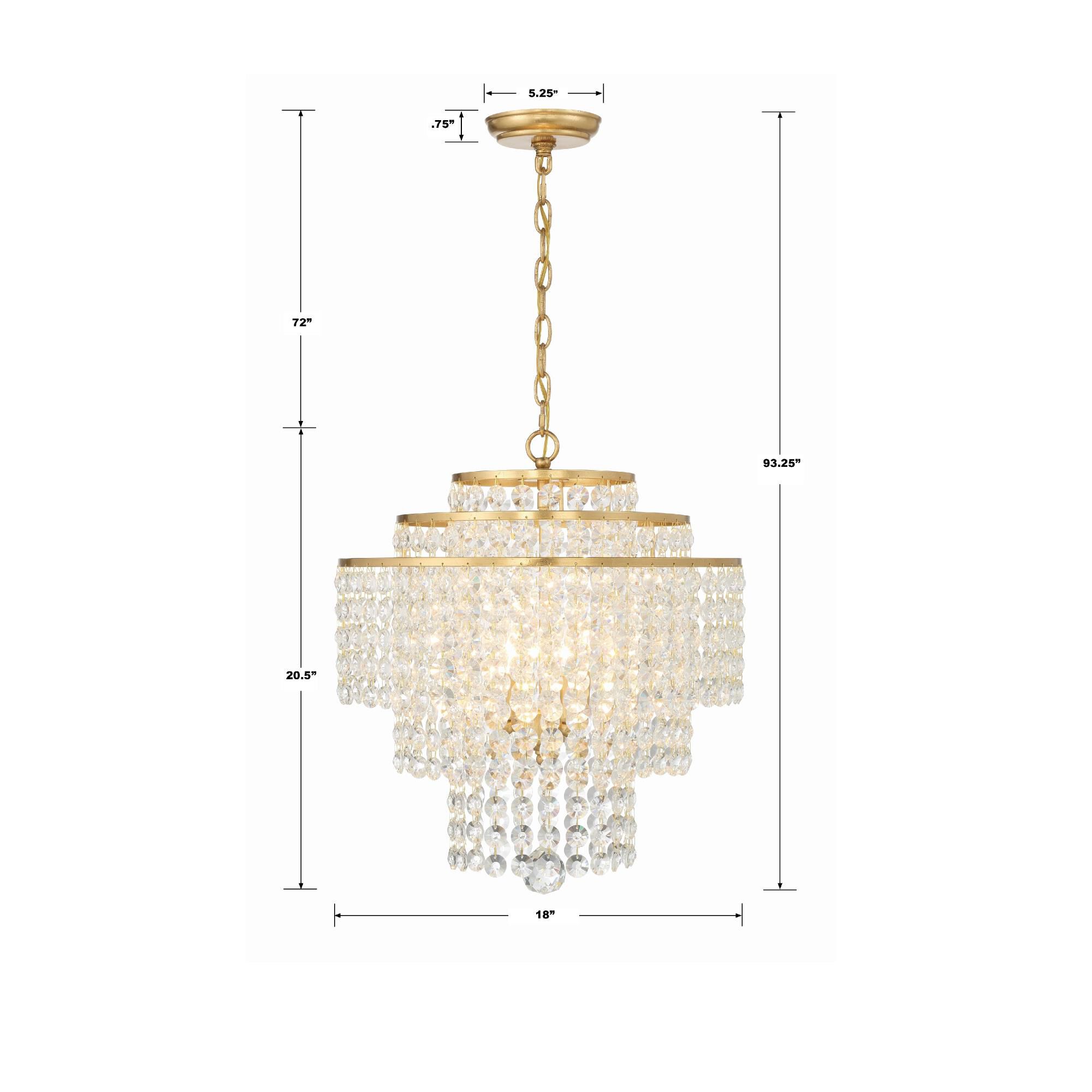 Shown in Antique Gold finish and Hand Cut crystal