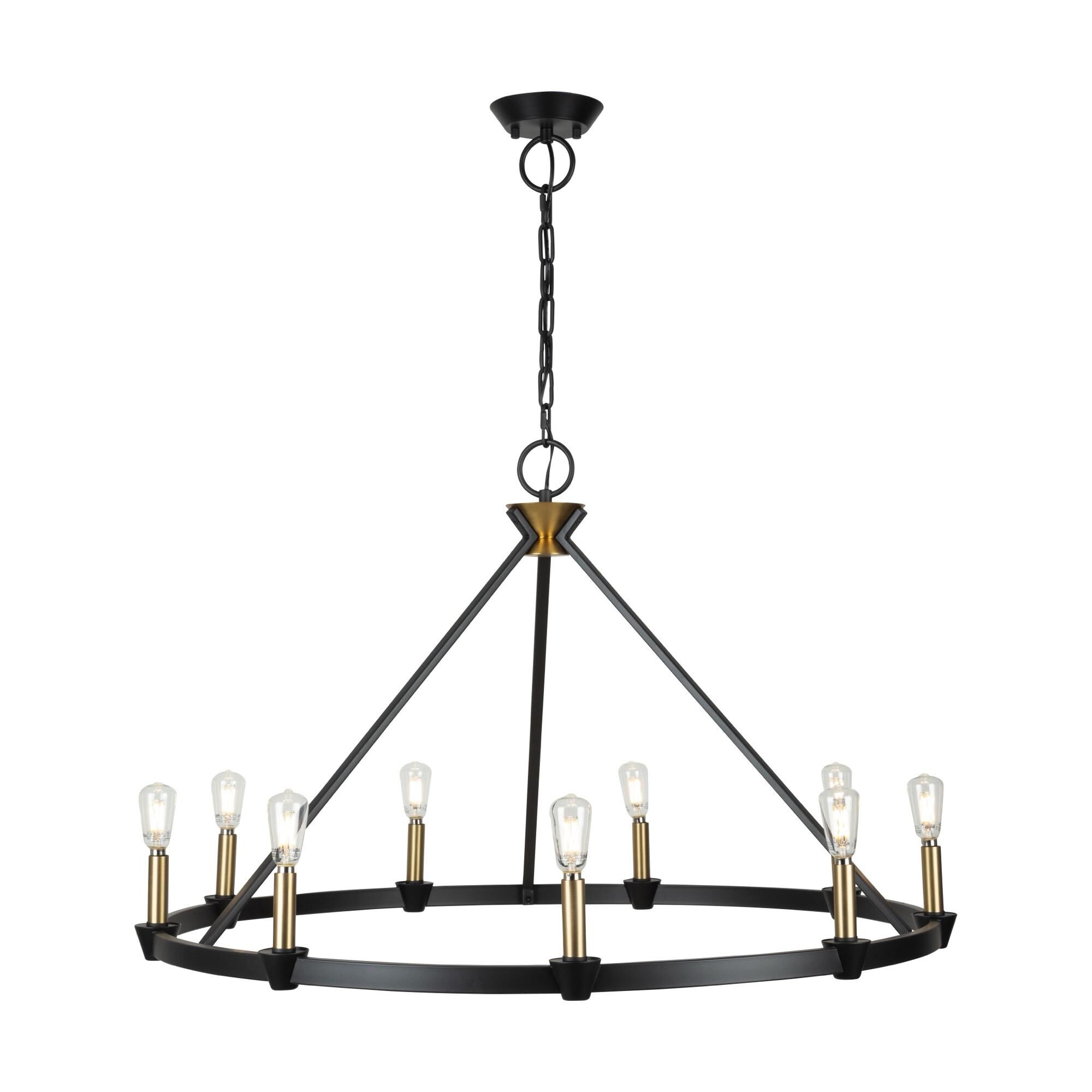Shown in Black And Brushed Brass finish