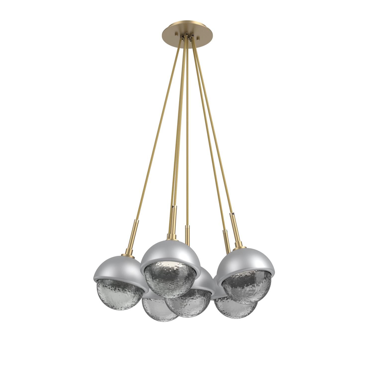 Shown in Gilded Brass finish and Smoke glass and Classic Silver accent