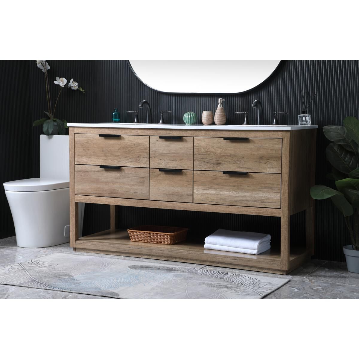 Larkin 60 Inch Bath Vanity by Elegant Decor