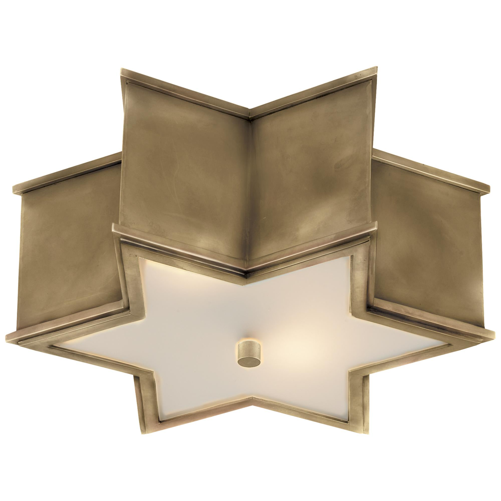 Shown in Natural Brass finish and Frosted glass