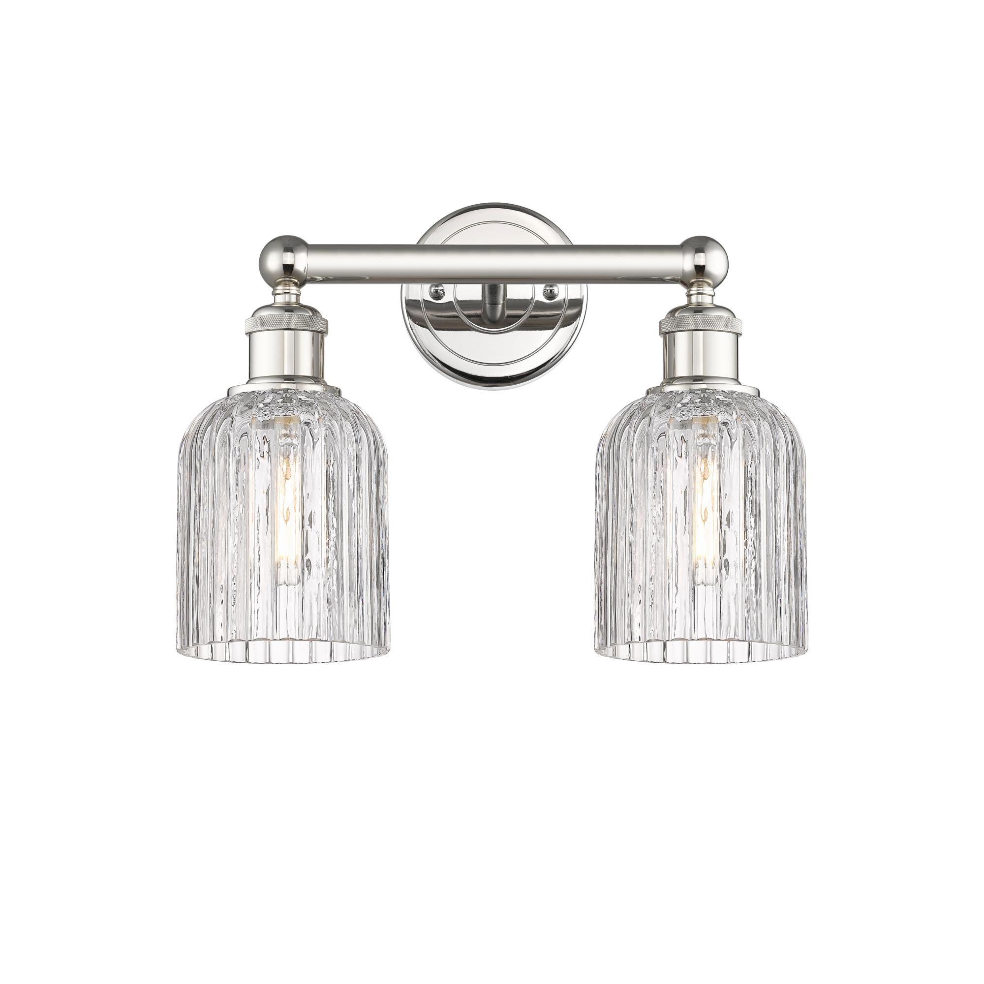 Shown in Polished Nickel finish and Clear glass