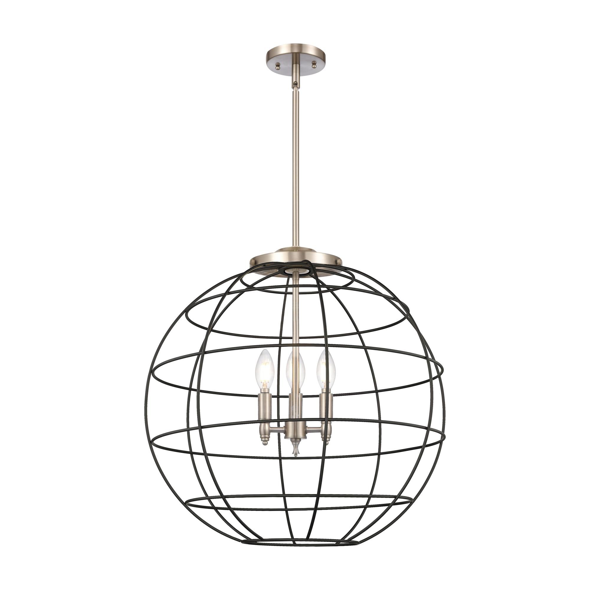 Shown in Satin Nickel finish and Matte Black shade