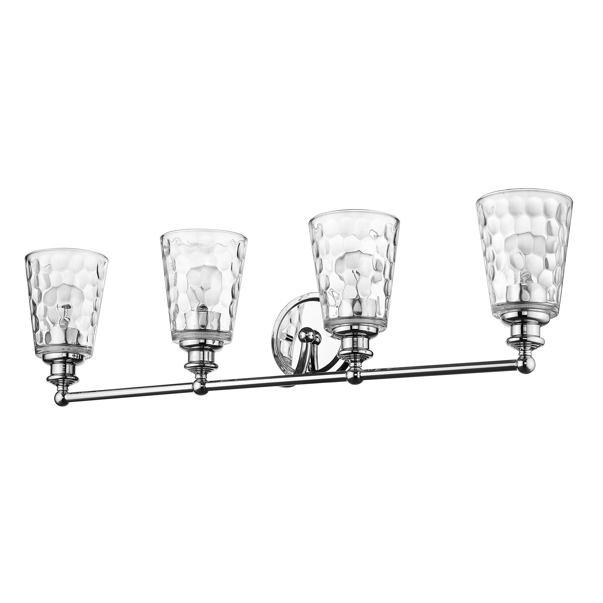 Shown in Chrome finish and Clear glass and Clear, Optic Cone Shaped Glass shade