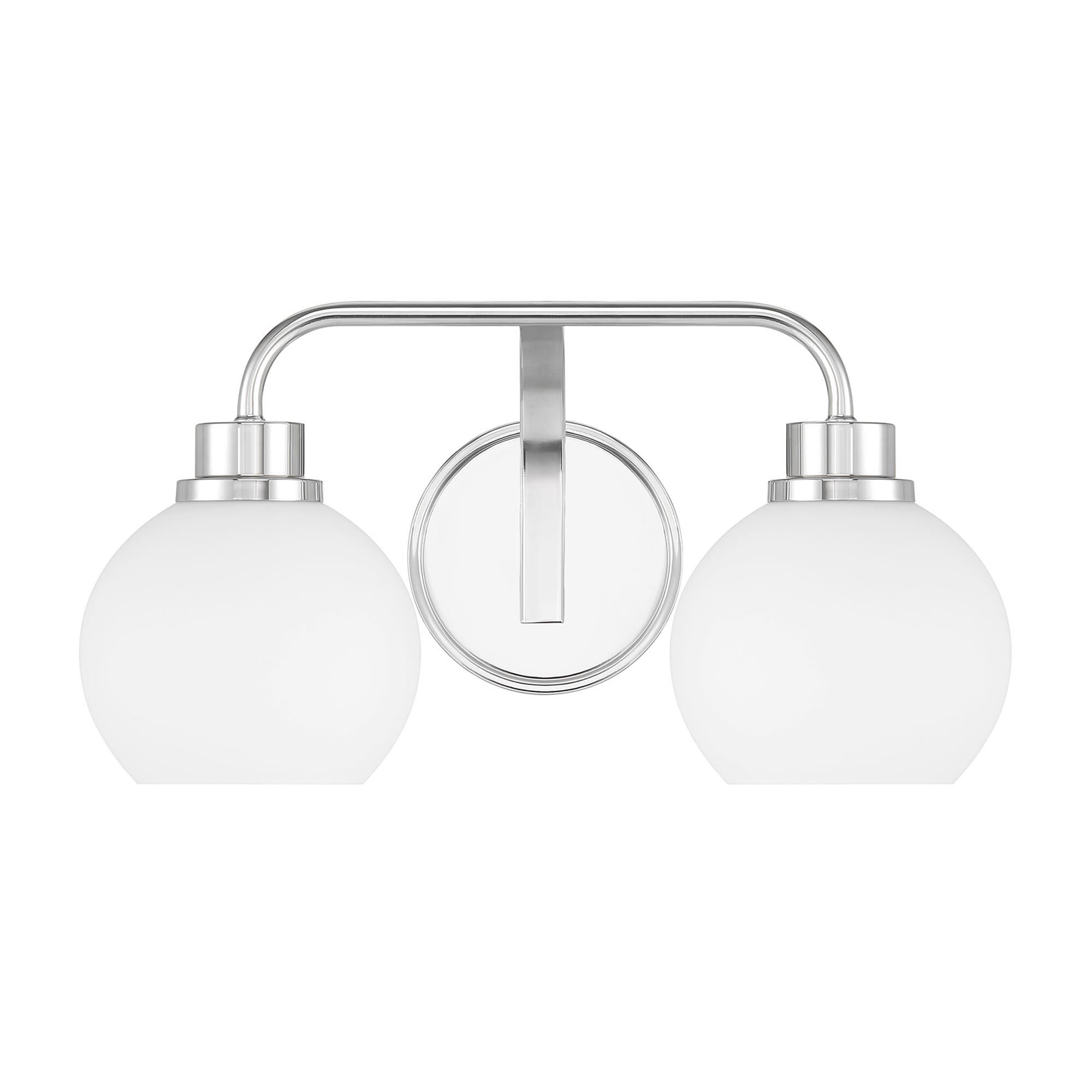 Shown in Chrome finish and White Opal glass