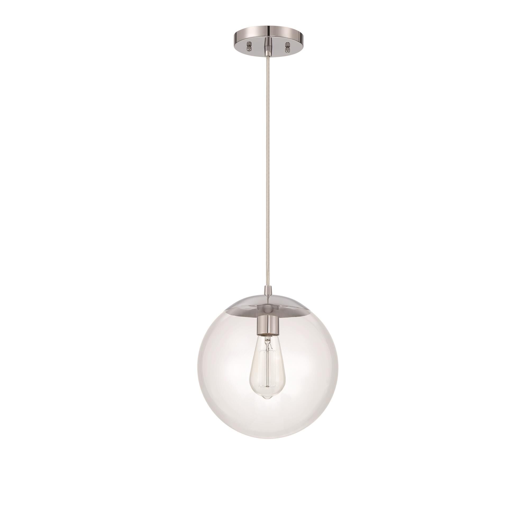 Shown in Chrome finish and Clear glass