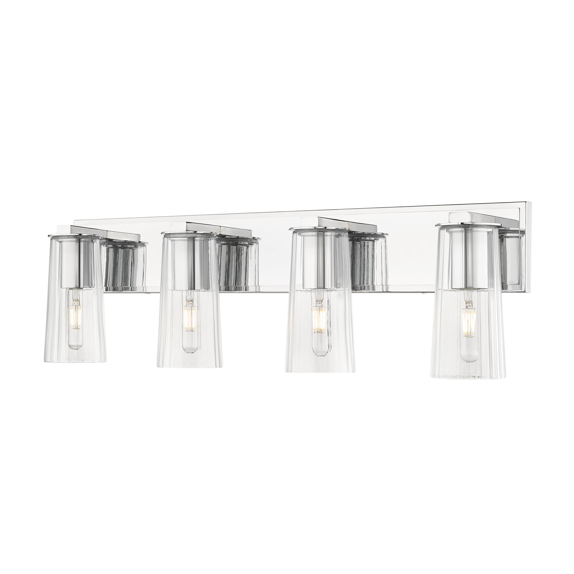 Shown in Chrome finish and Clear glass and Clear shade