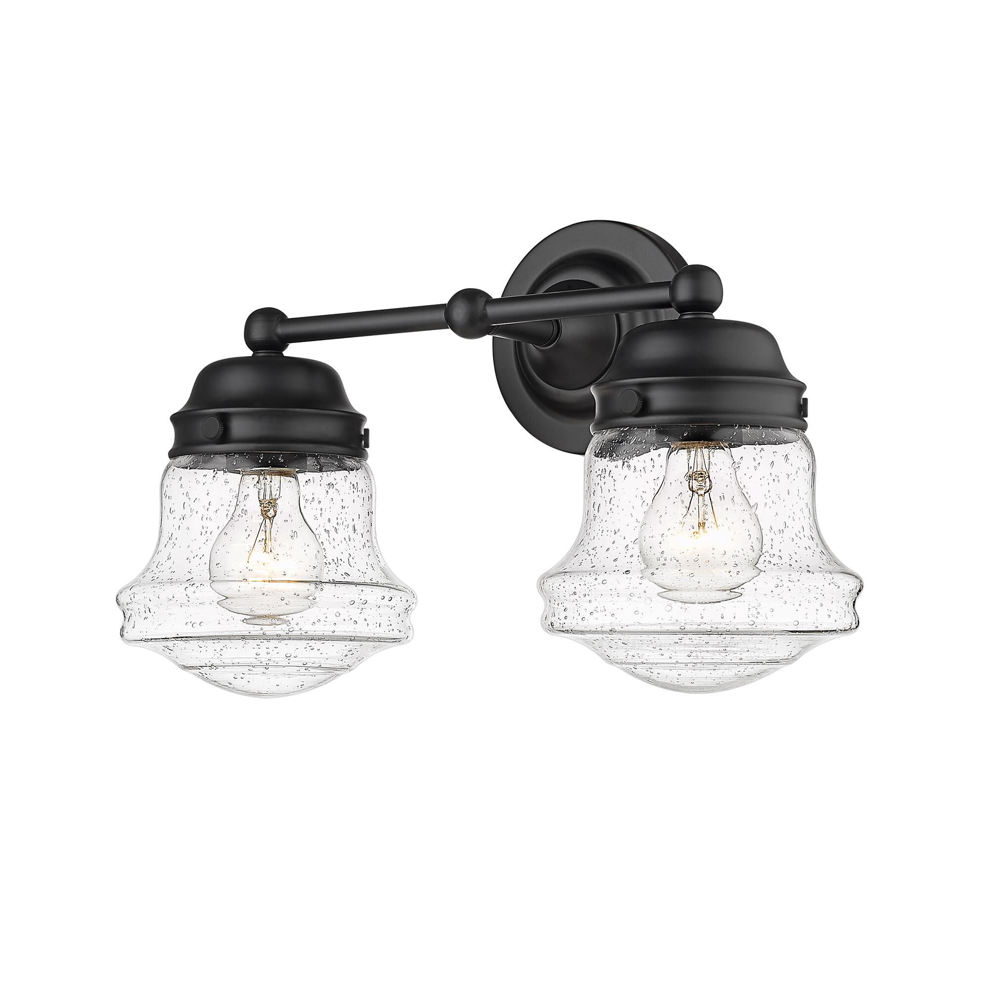 Shown in Matte Black finish and Glass shade