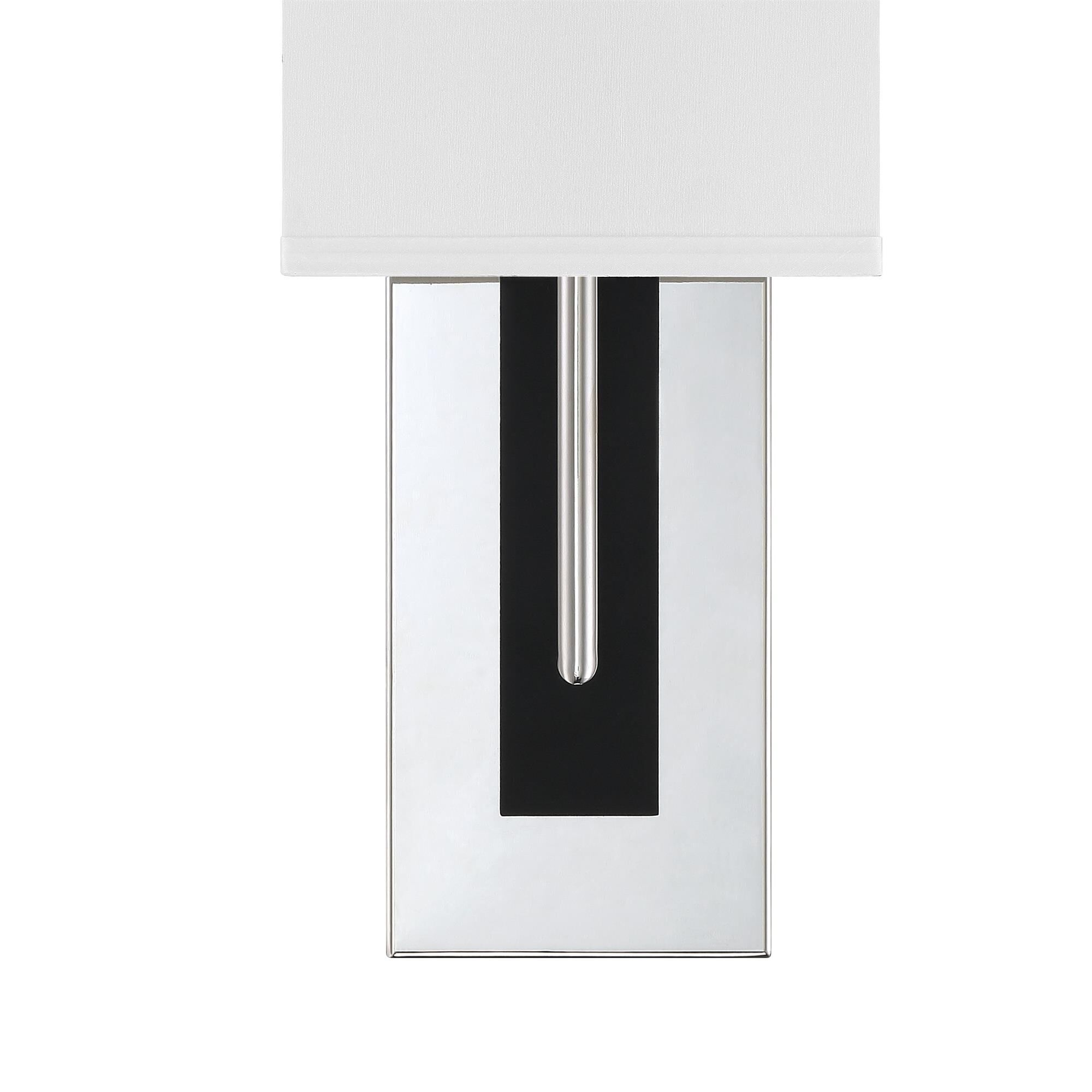 Shown in Polished Nickel + Black Forged finish and Silk glass and Silk shade