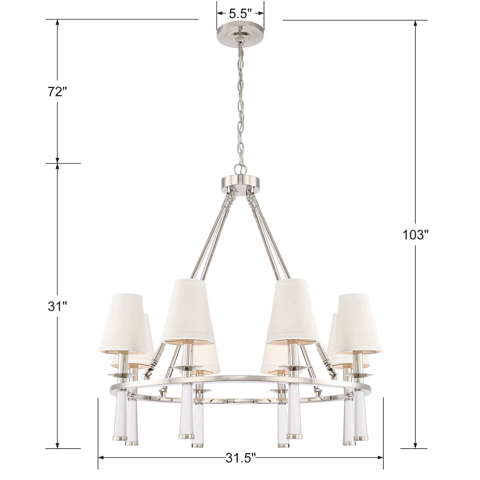 Shown in Polished Nickel finish and Silk glass and White shade