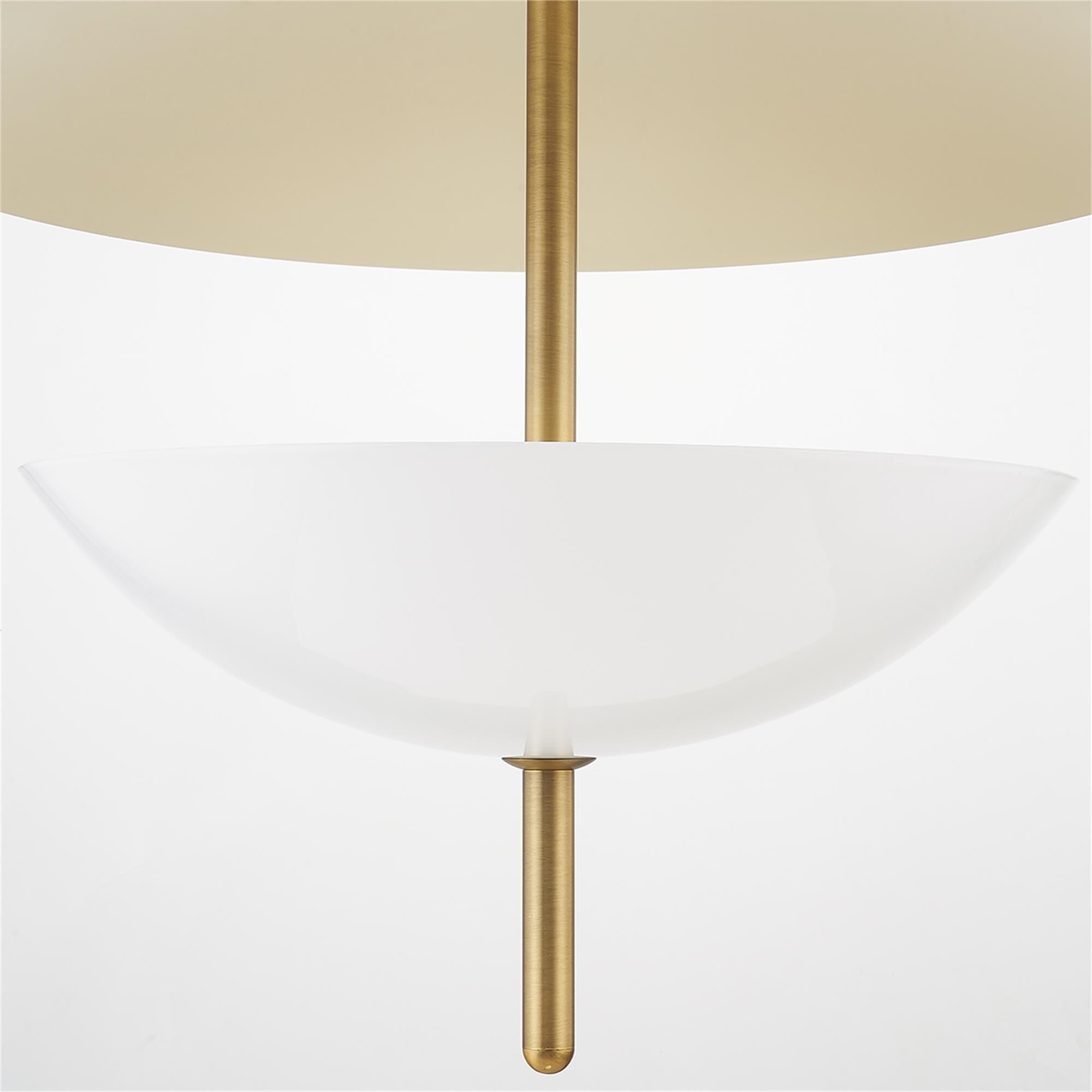 Shown in Patina Brass finish and Opal shade