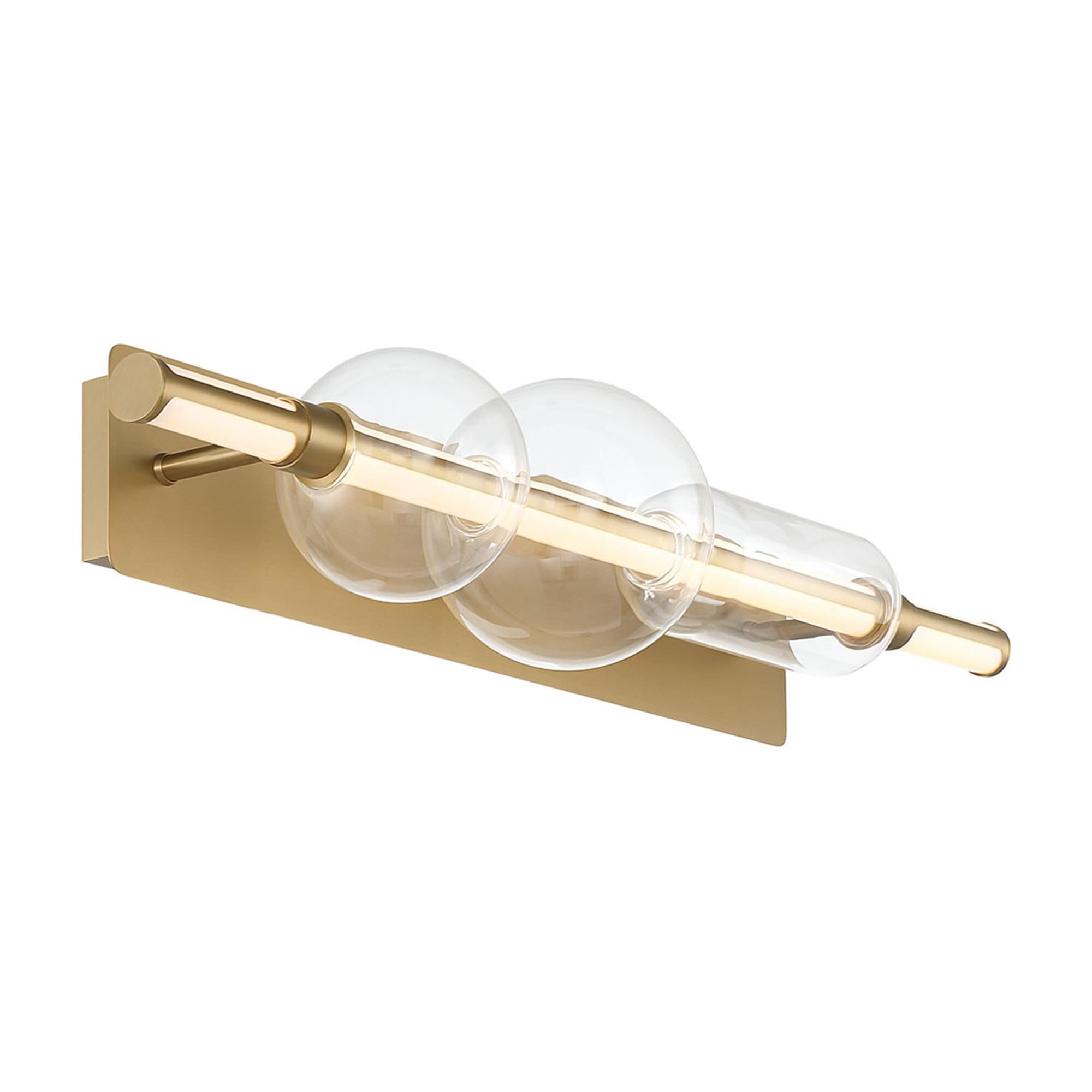 Shown in Gold finish and Clear glass