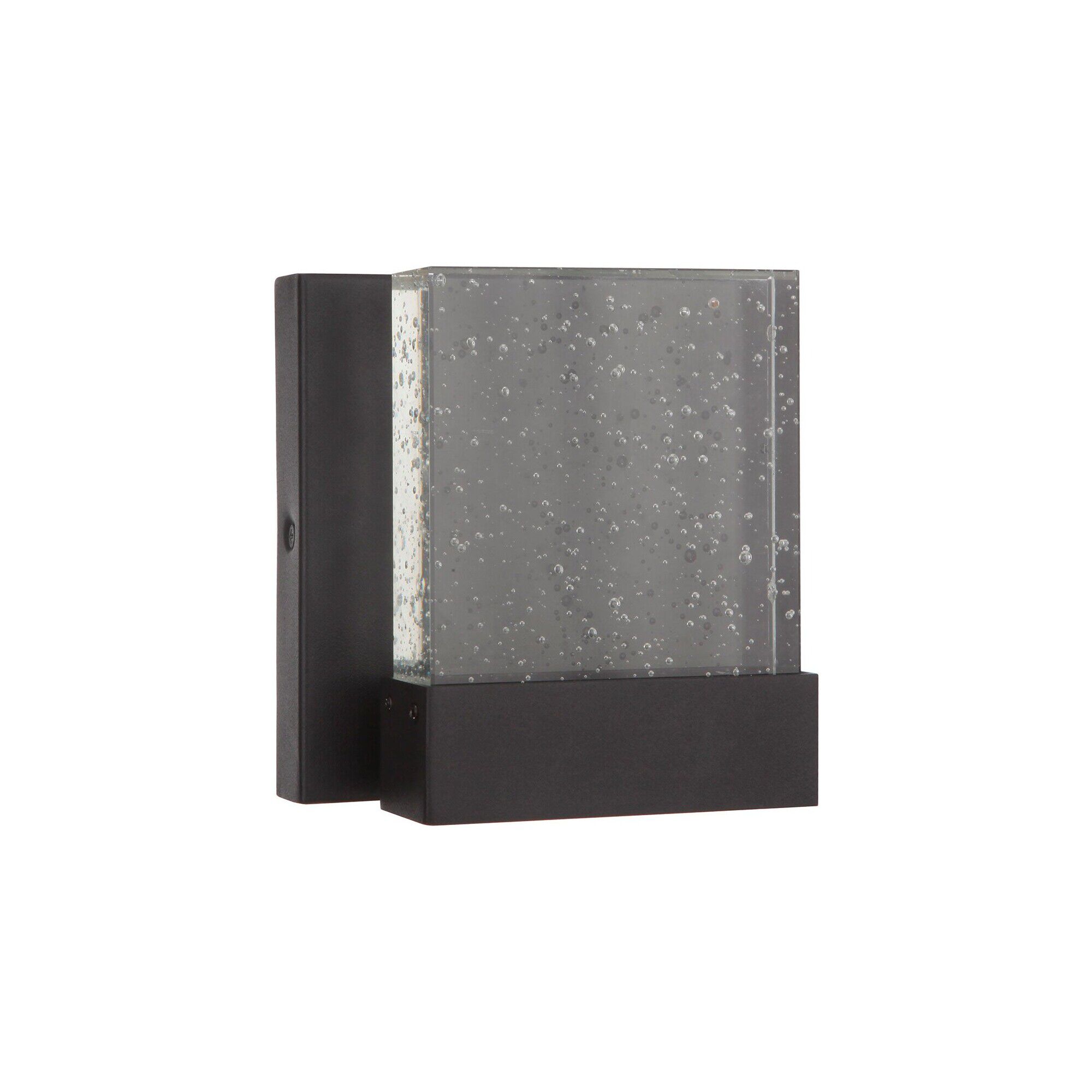 Shown in Textured Matte Black finish and Clear Seeded glass and Glass shade